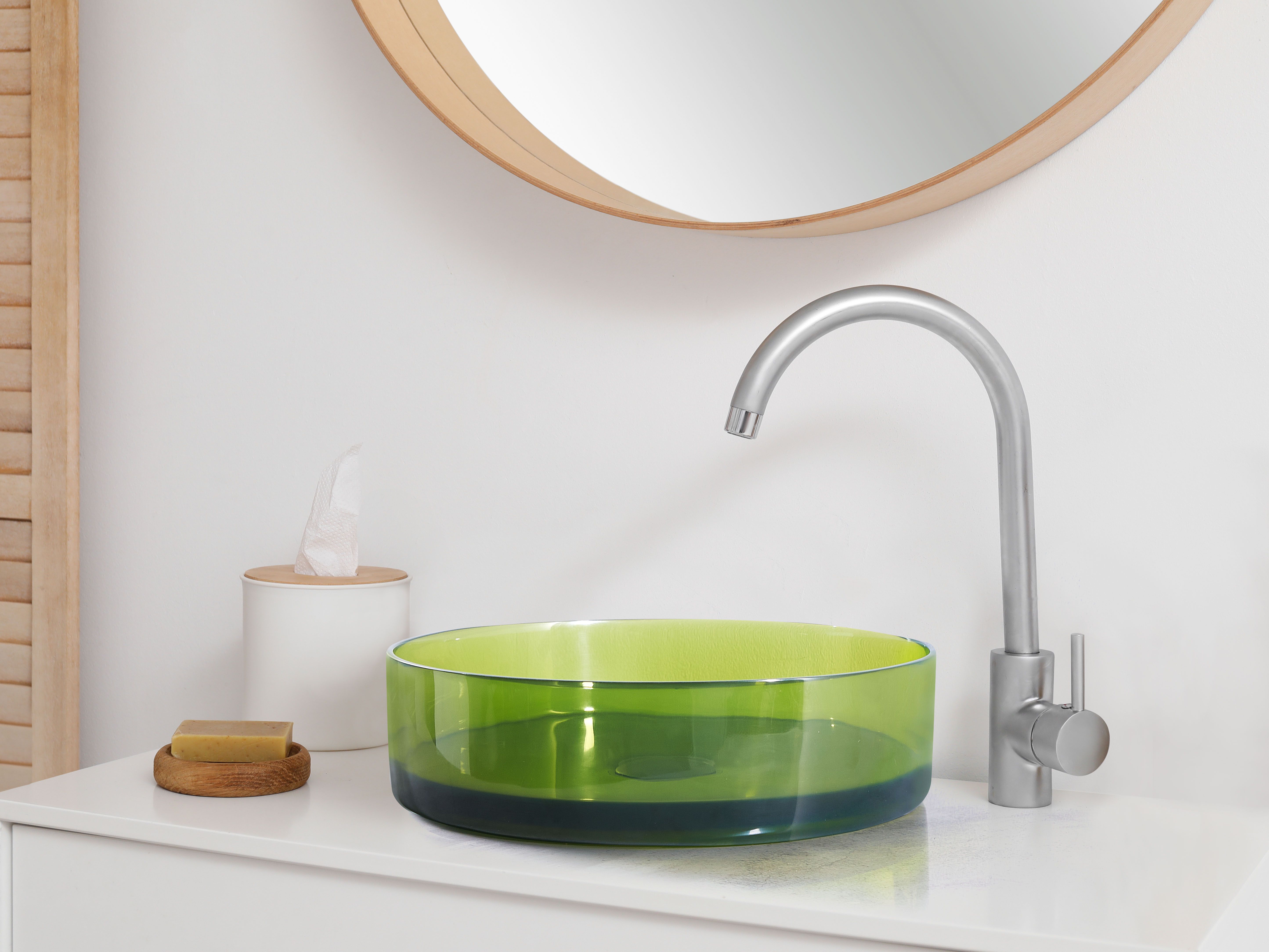 Countertop Basin TOLOSA ⌀ 360 mm Solid Surface Green