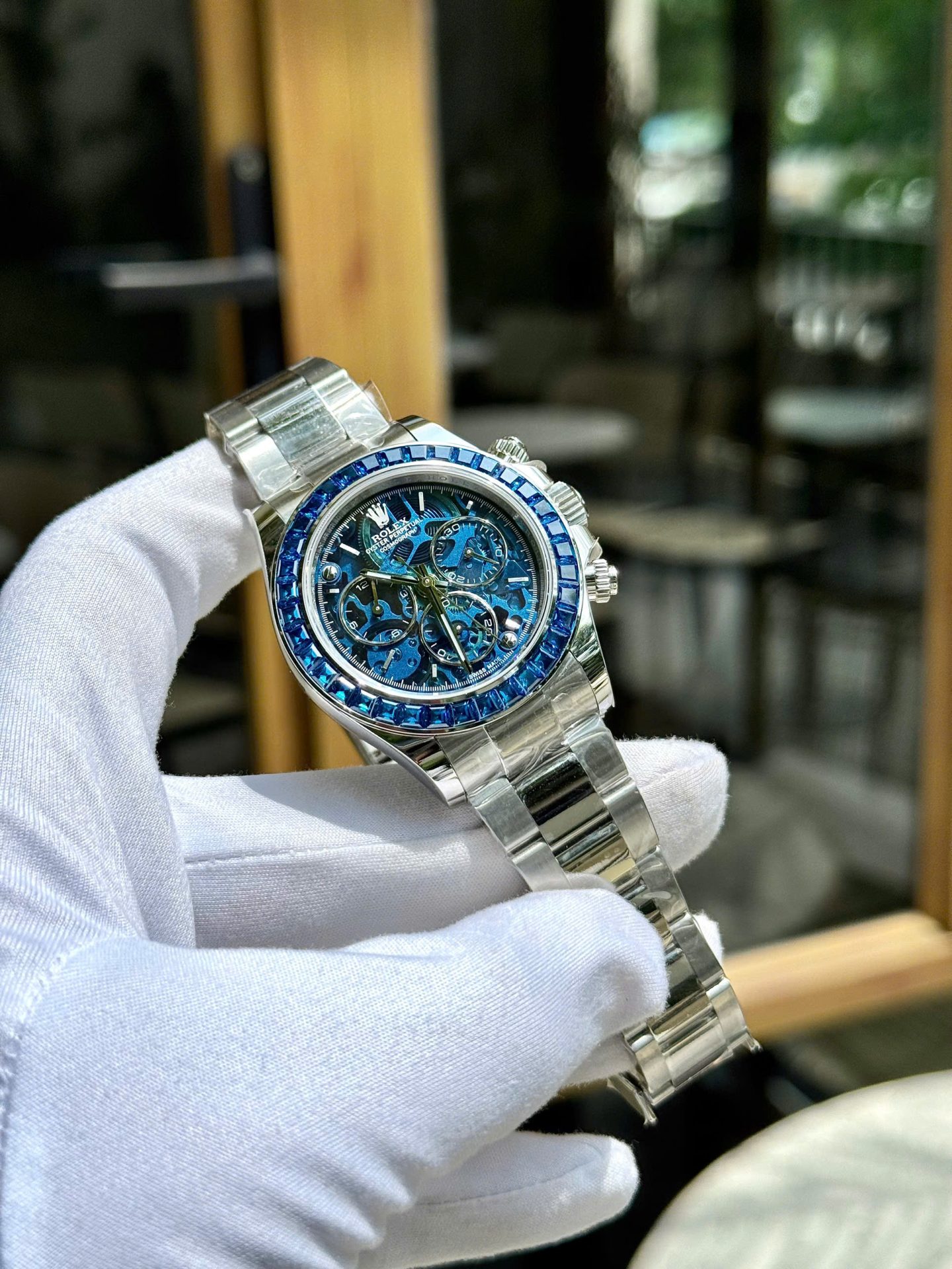 Rolex Luxury Replica Watches Daytona Arolla Challenge Blue Stone Automatic Swis Movmenet 40mm - Top club