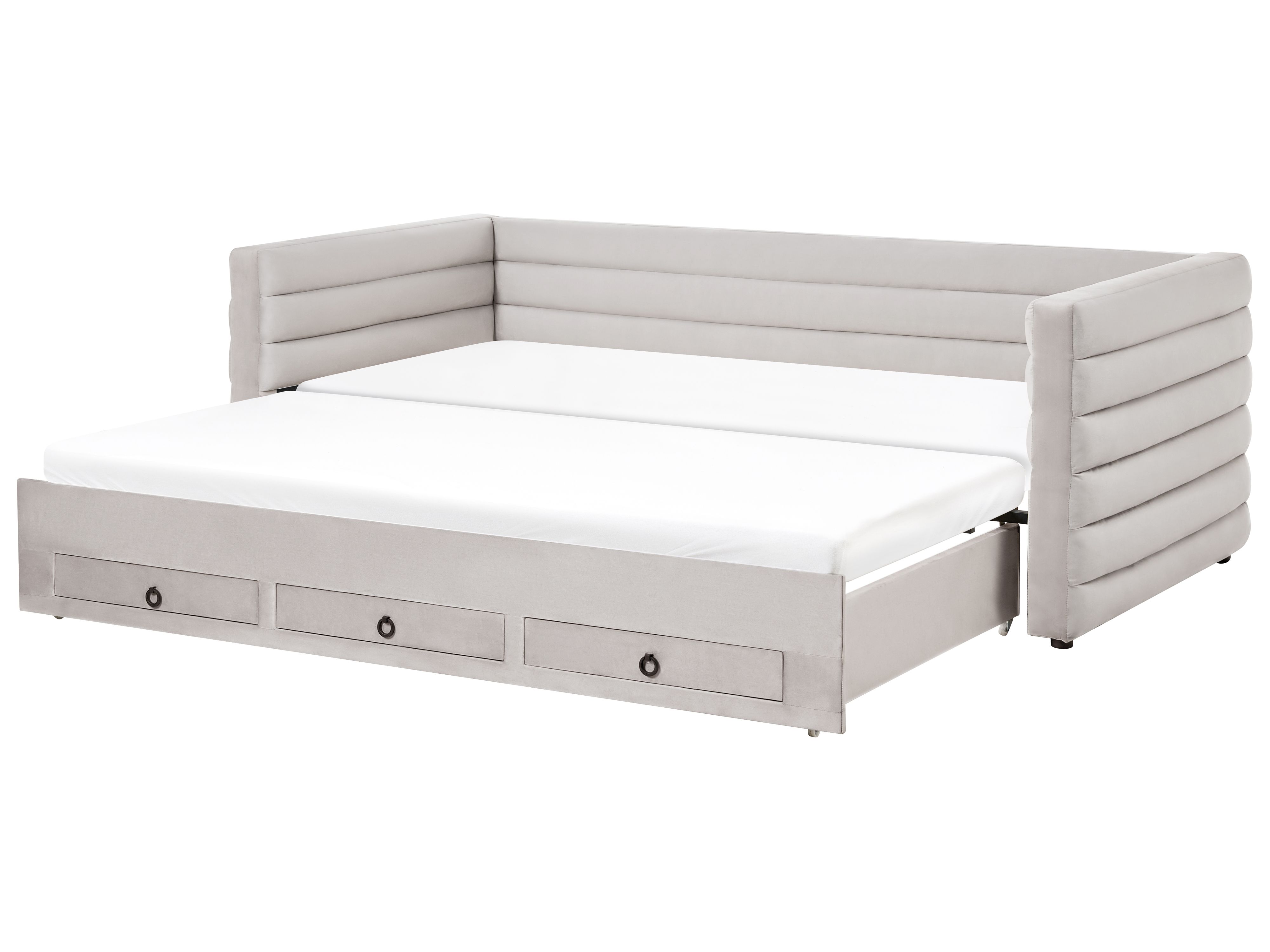 Daybed with Storage Velvet MEUDON 90 x 200 cm (EU Single) Grey
