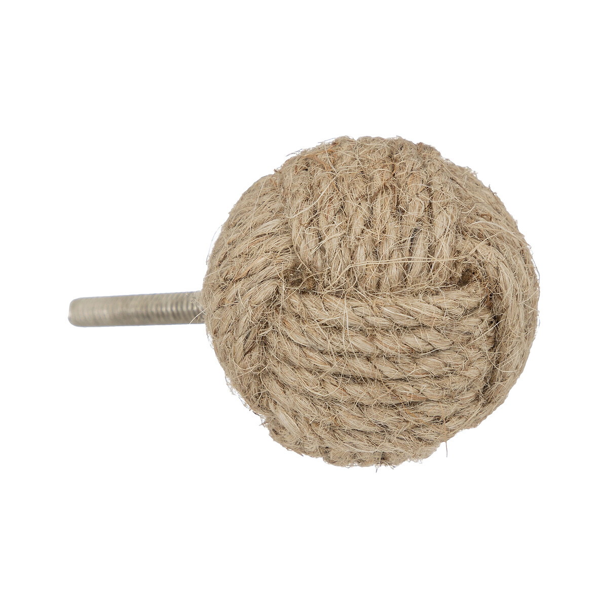 Furniture knobs x2 "Dayana" Jute & metal, d.4 cm