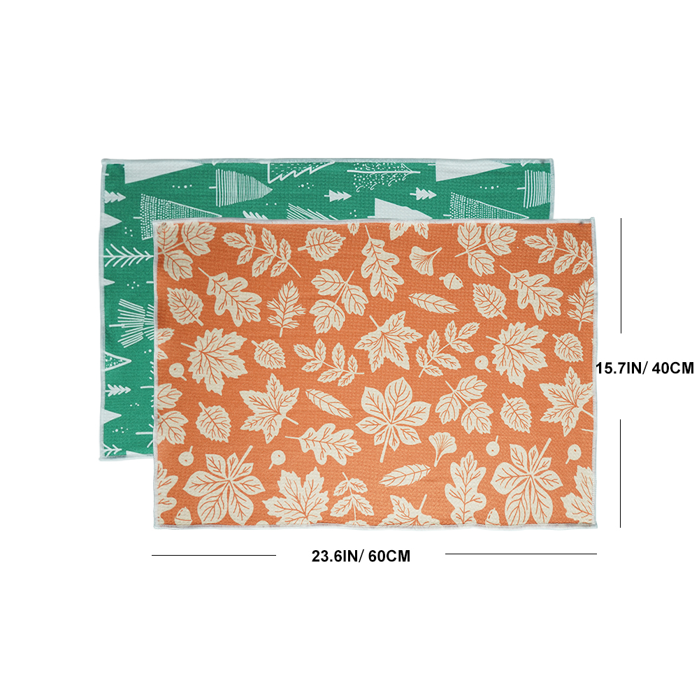 Waffle Tea Towel Custom Printing Logo Polyester Microfiber Sublimation Kitchen Towels