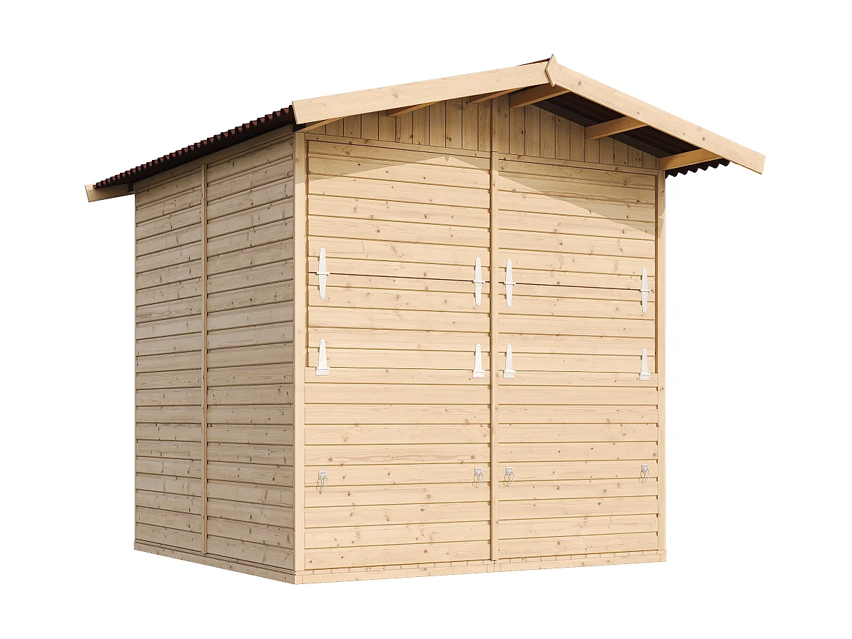 Maison de jardin en bois, étal de marché en bois - H232x253x263 cm/4 m2 - M149