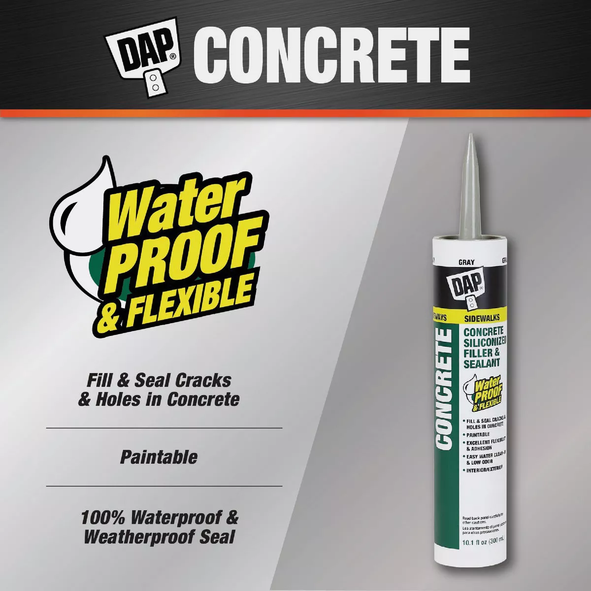 DAP 10.5 Oz. Gray Concrete Waterproof Filler and Sealant