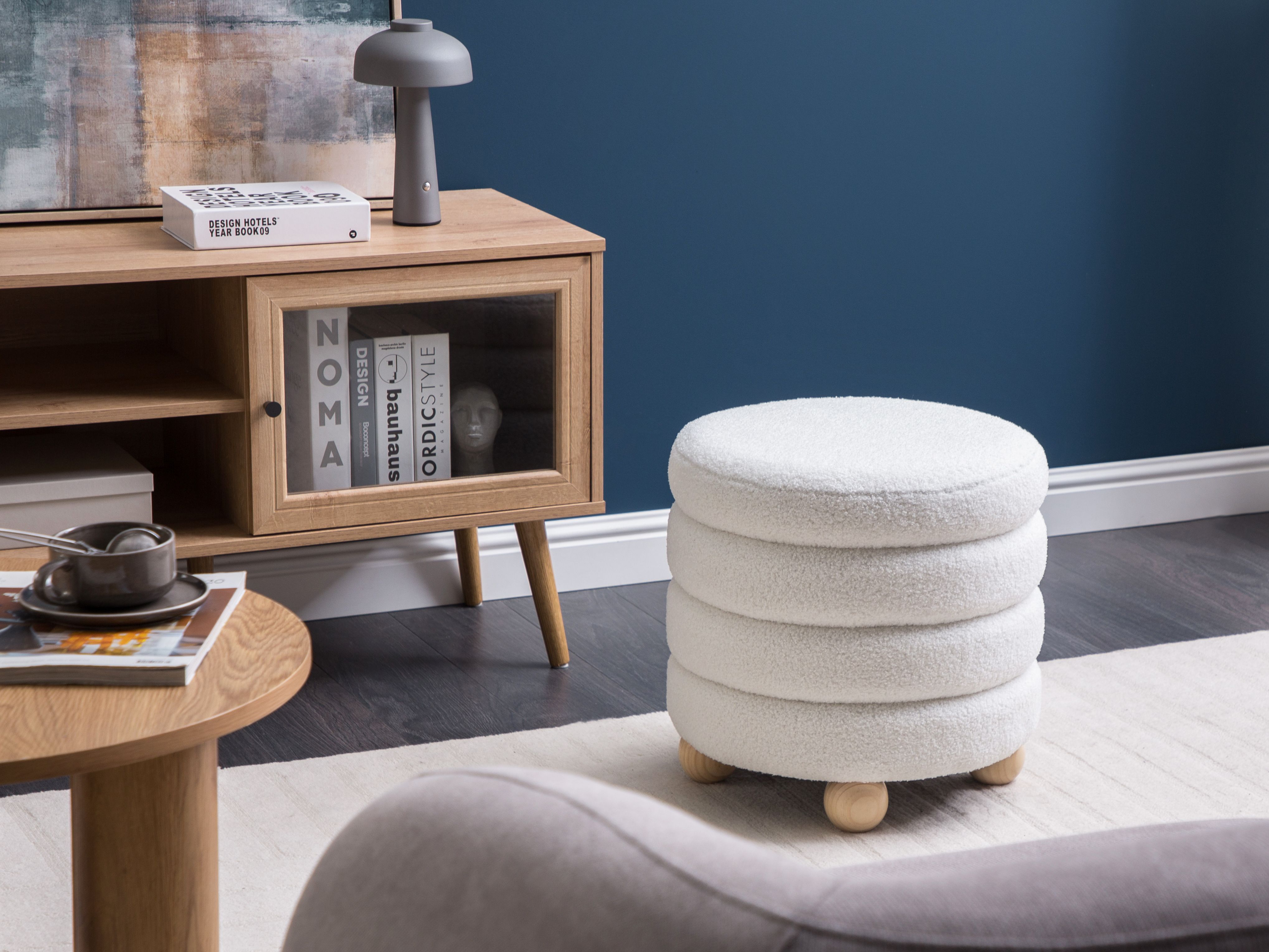 Pouffe CHILLY Boucle Off-White