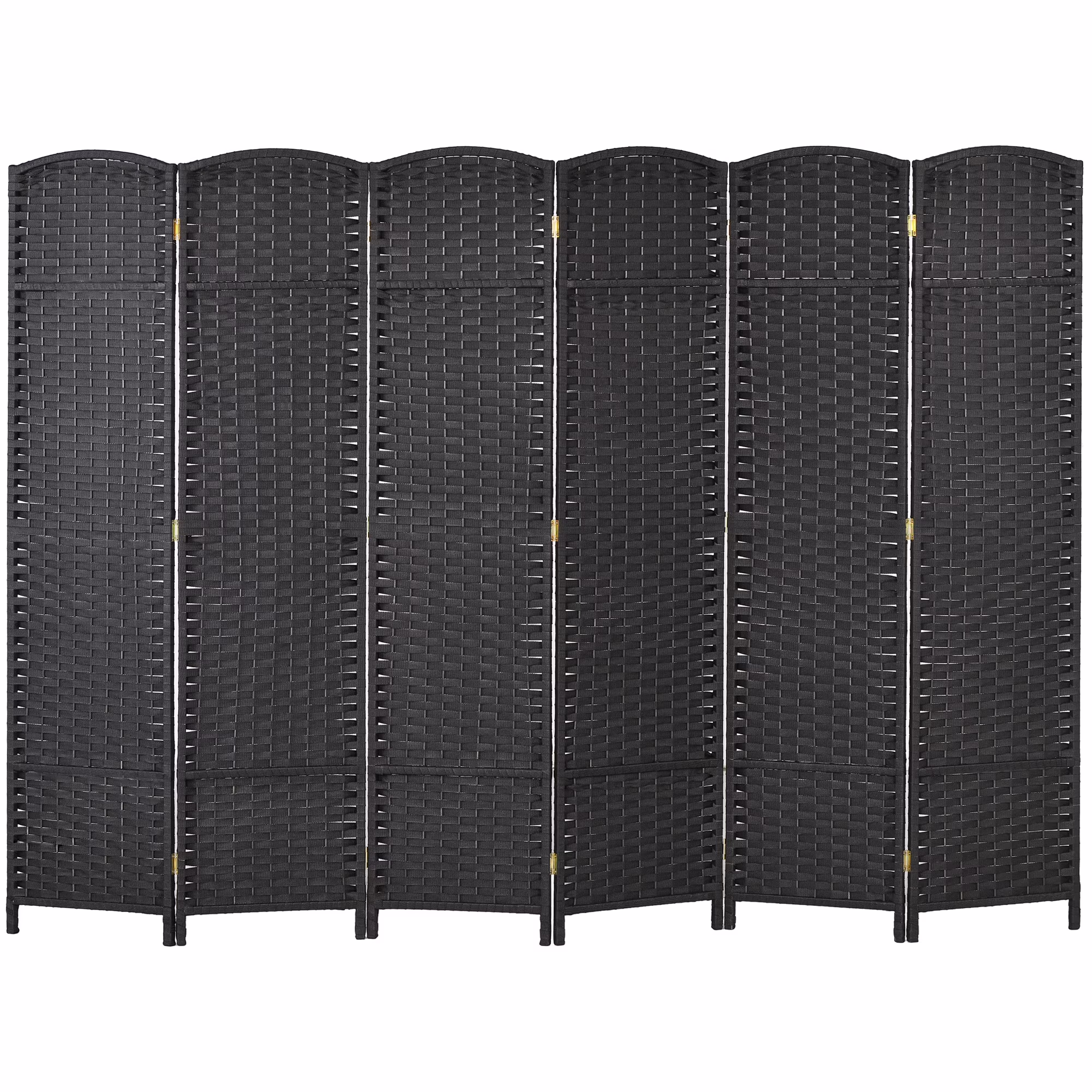 HOMCOM 4 Panel Room Divider Freestanding Folding Privacy Screen Nature Wood - Image 3