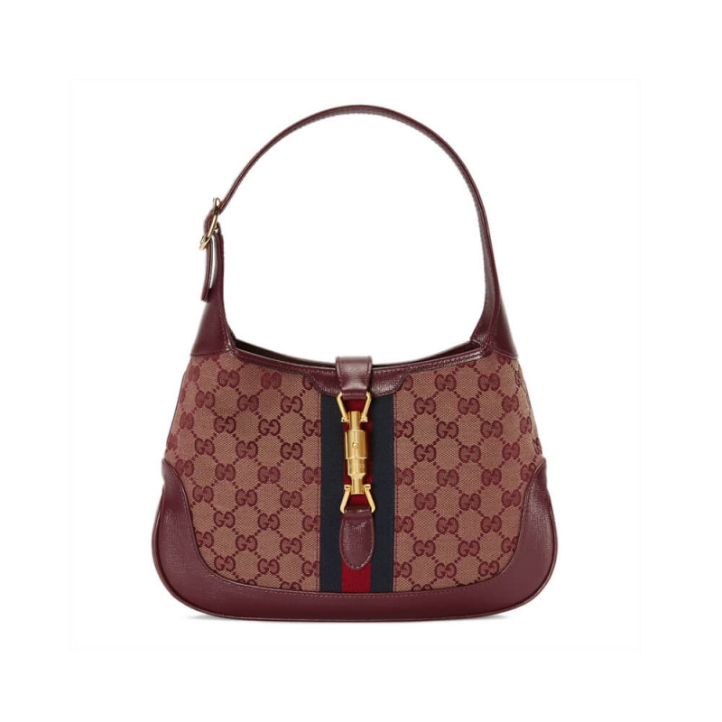 Replica Gucci Jackie 1961 Small Shoulder Bag 636706 In Burgundy Gg Canvas1:1High-quality replica