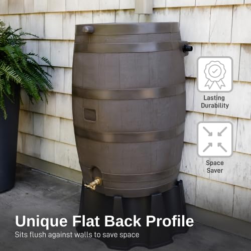 50 Gallon Rain Barrel With Brass Spigot And Flat-Back Design - Image 28 50 Gallon Rain Barrel With Brass Spigot And Flat-Back Design - Image 28