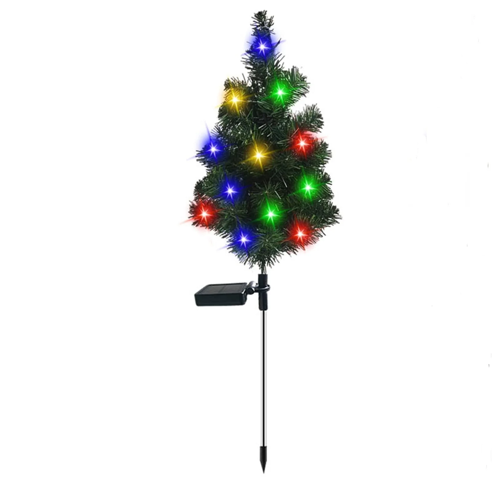 SDJMa Solar Christmas Tree Lights Garden Outdoor Waterproof,Solar Yard Decoration Light, Solar Stake Decor Lights, Solar Xmas Decorative Multi-Color Flickering Pine Lights for Patio Lawn Pathway