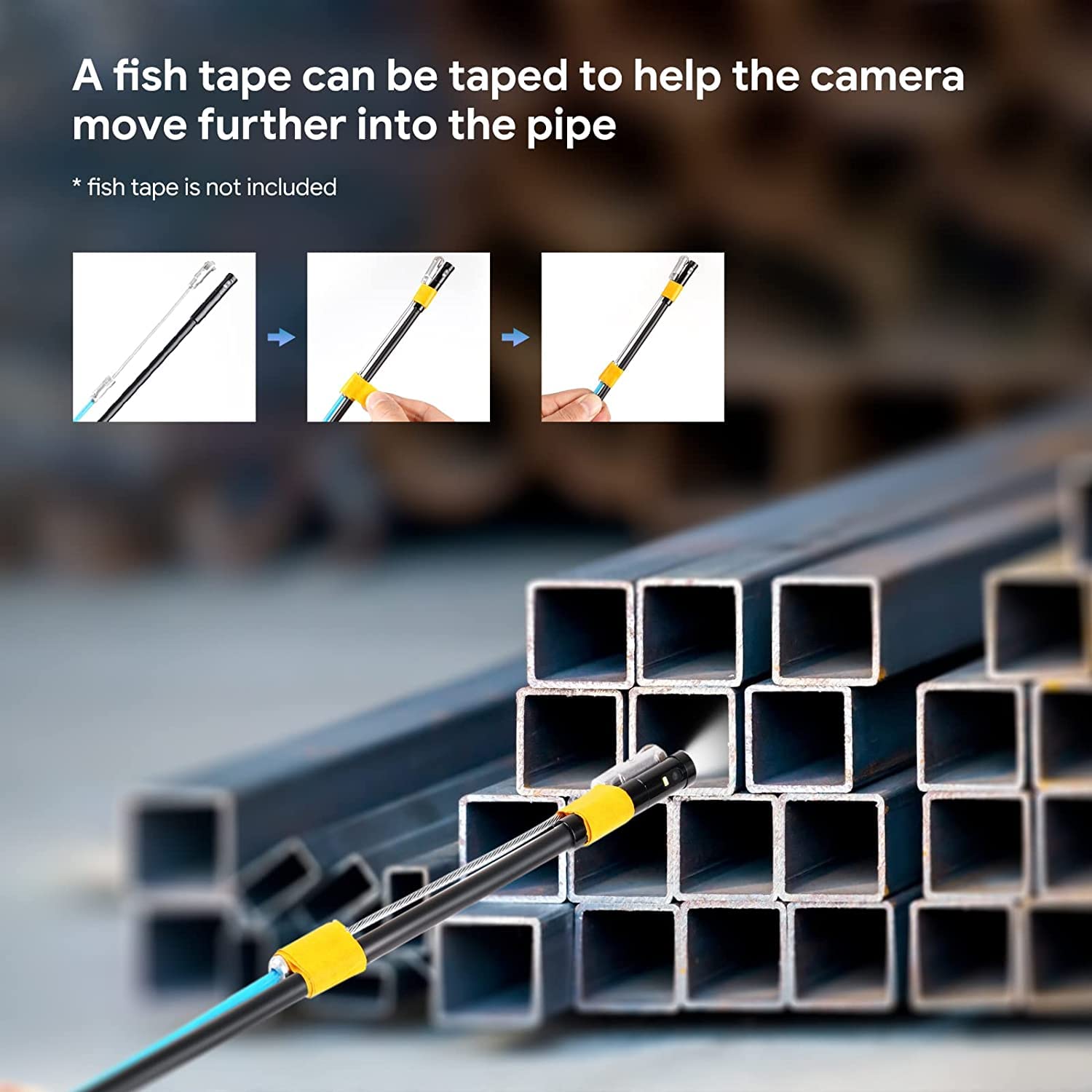Triple Lens Endoscope Camera with Light with 50FT Semi-Rigid Cable, DEPSTECH 5