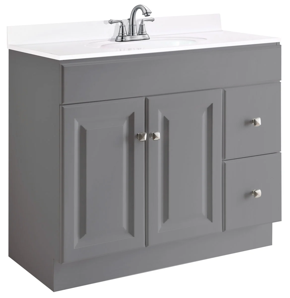 Design House Wyndham 36" Solid Wood Ready to Assemble 2-Door and 2-Drawer Bathroom Vanity Cabinet, White - Image 20