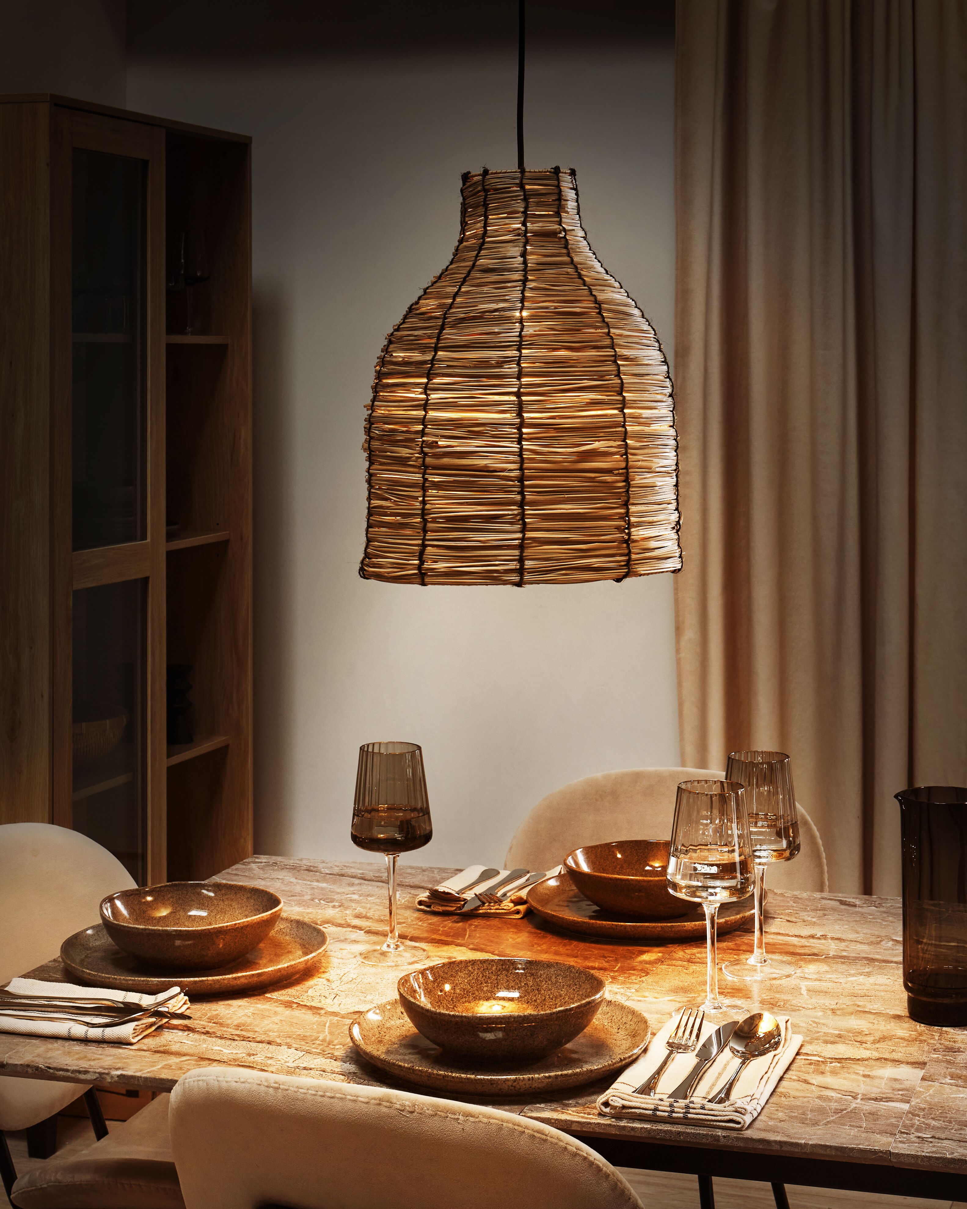 Pendant Lamp KELAKAS Wicker Natural