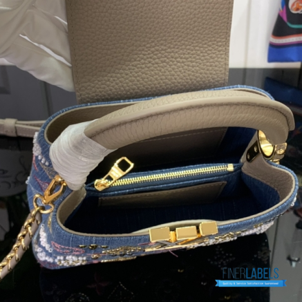 Embellished Denim Mini Handbag with Gold Hardware1:1High-quality replica