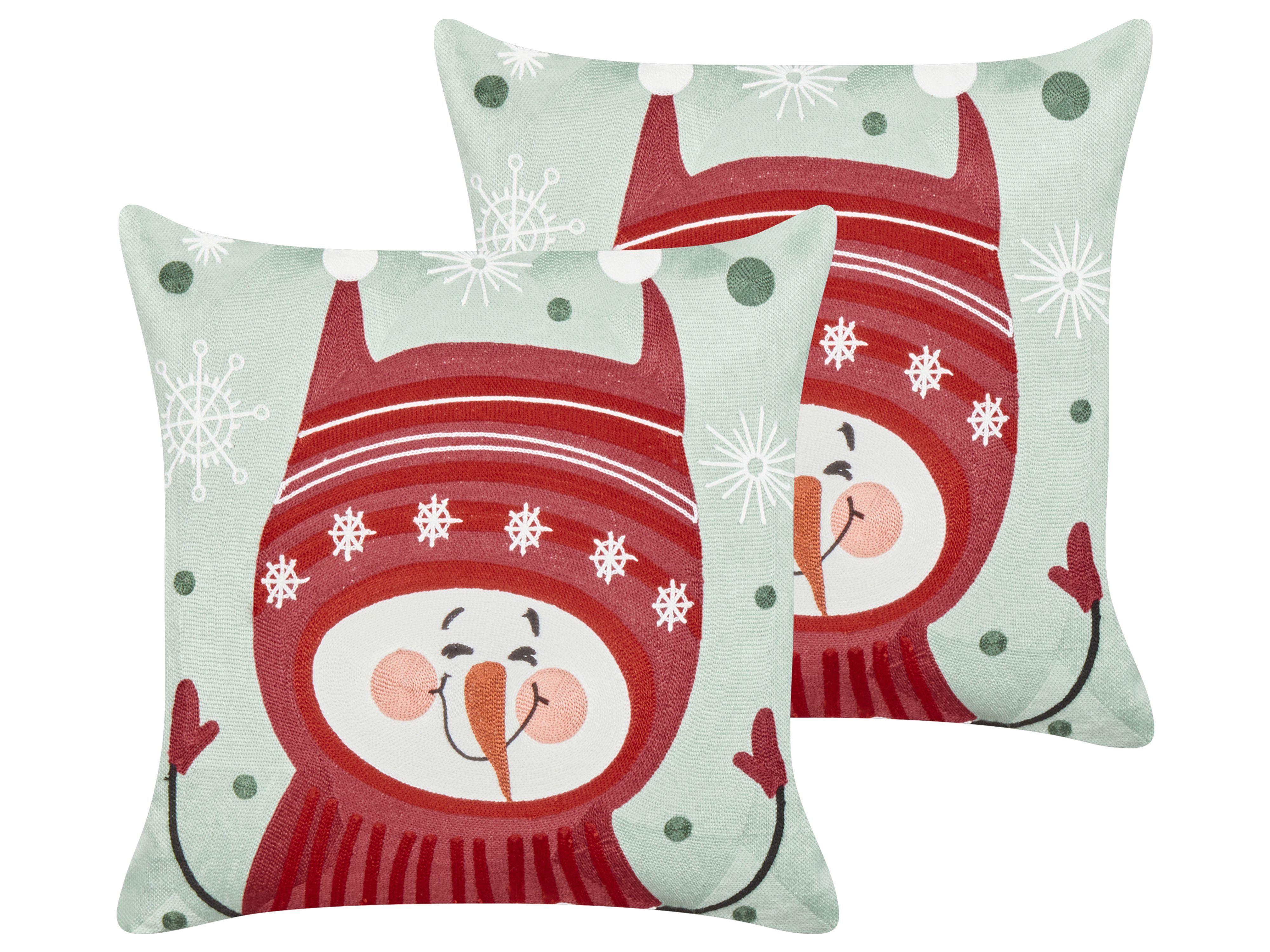 Set of 2 Decorative Cushions CUPCAKE Cotton 45 x 45 cm Red