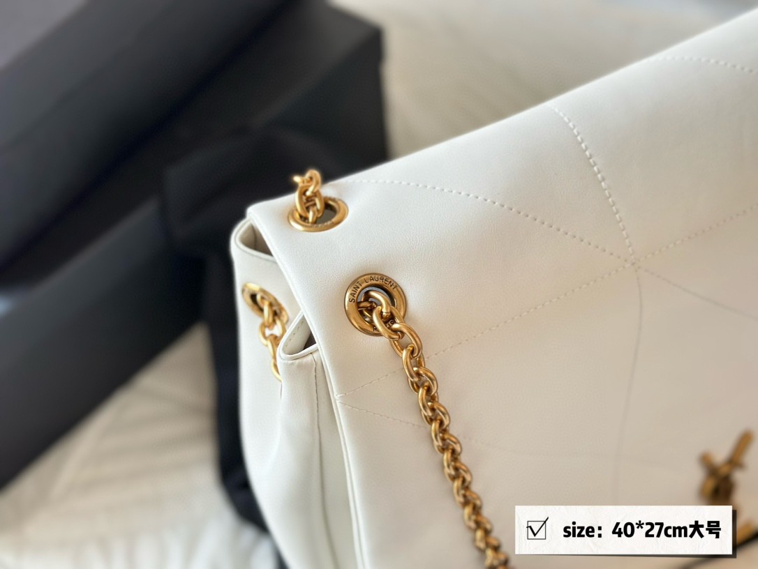 YSL White Soft Leather Chain Shoulder Bag1:1High-quality replica