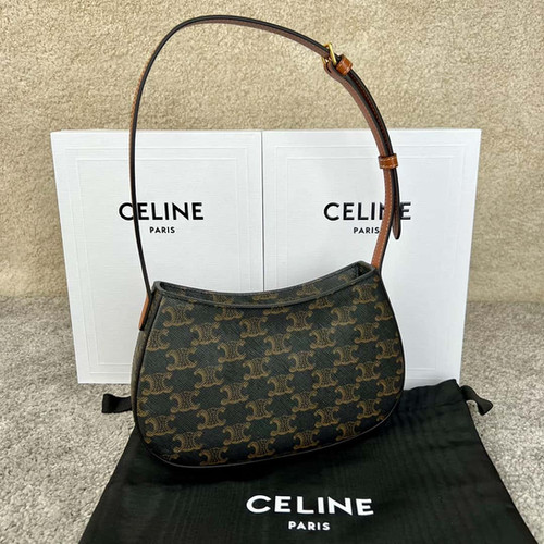 CELINE TILI medium size logo printed cow leather handbag celine replica bag