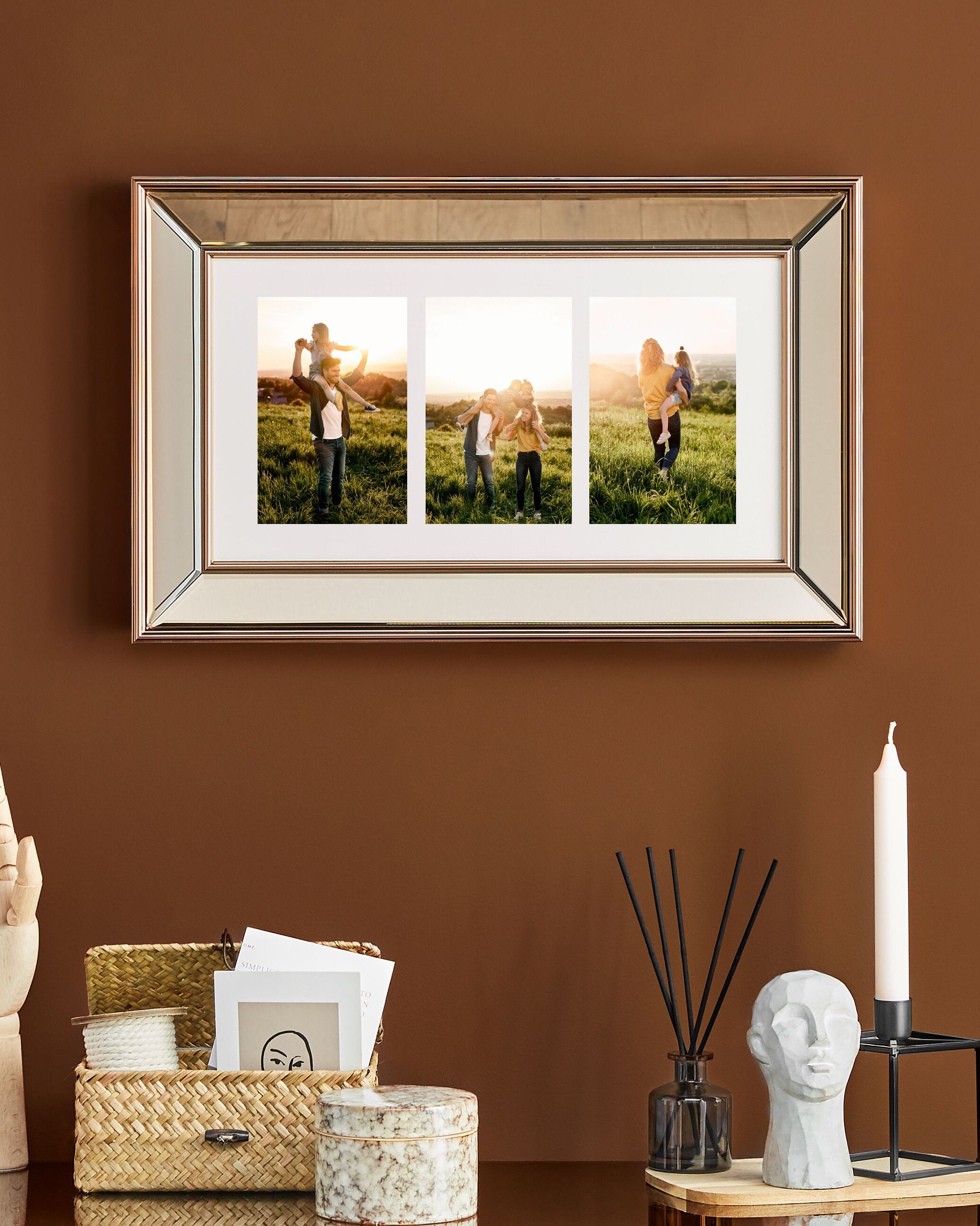 Frame for 3 Photos DABOLA Copper