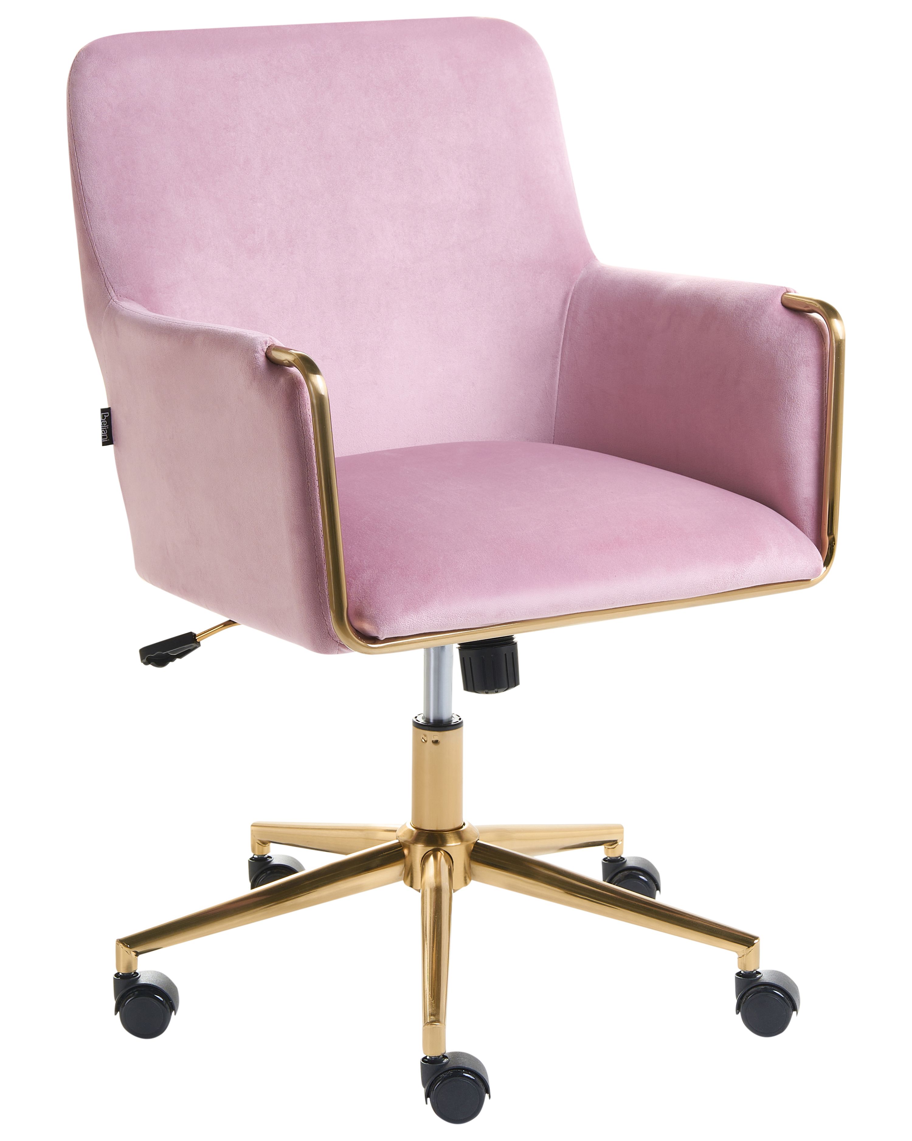 Desk Chair ALTONA Velvet Pastel Pink