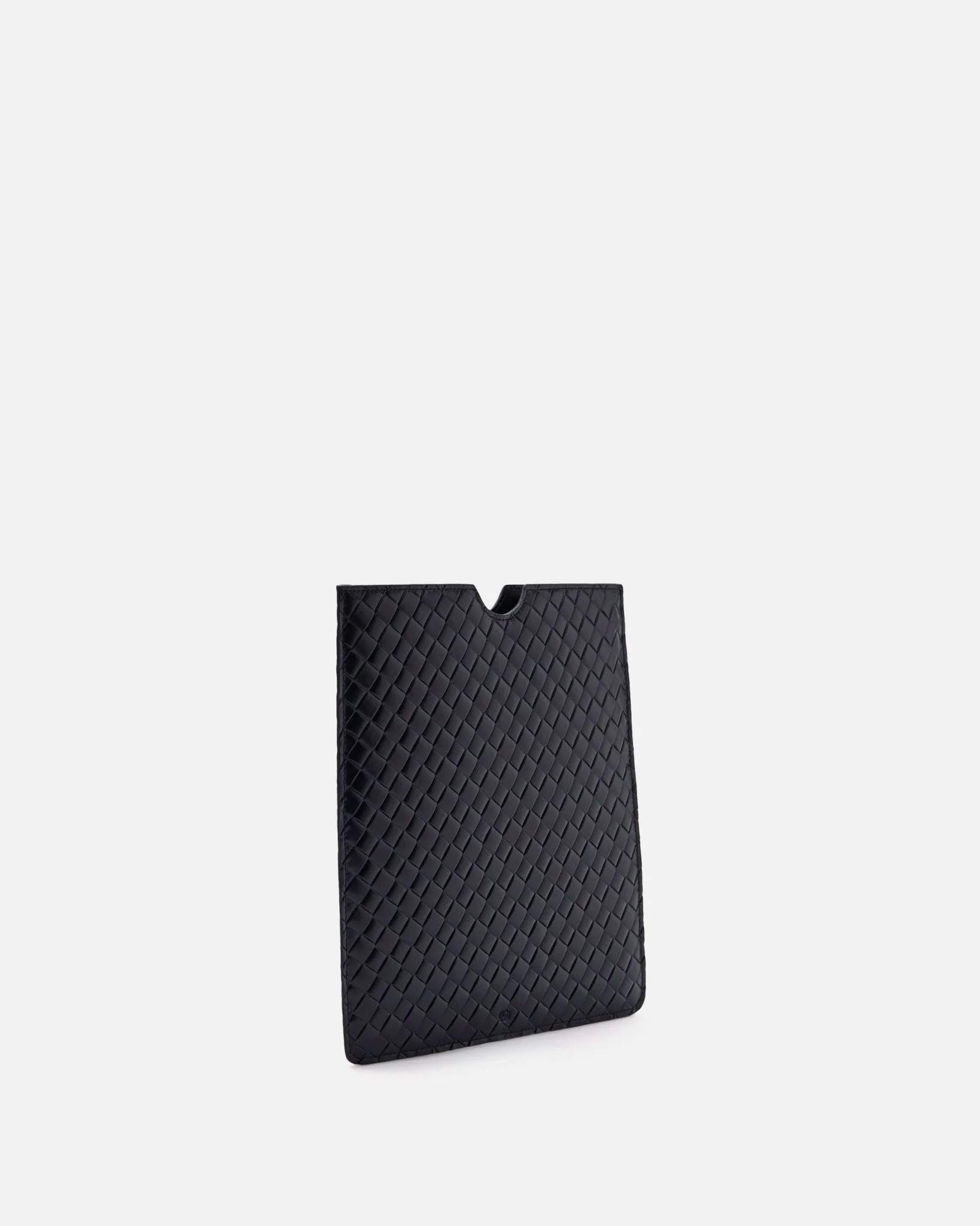 POCHETTE KASSY/TR - En cuir tressé noir