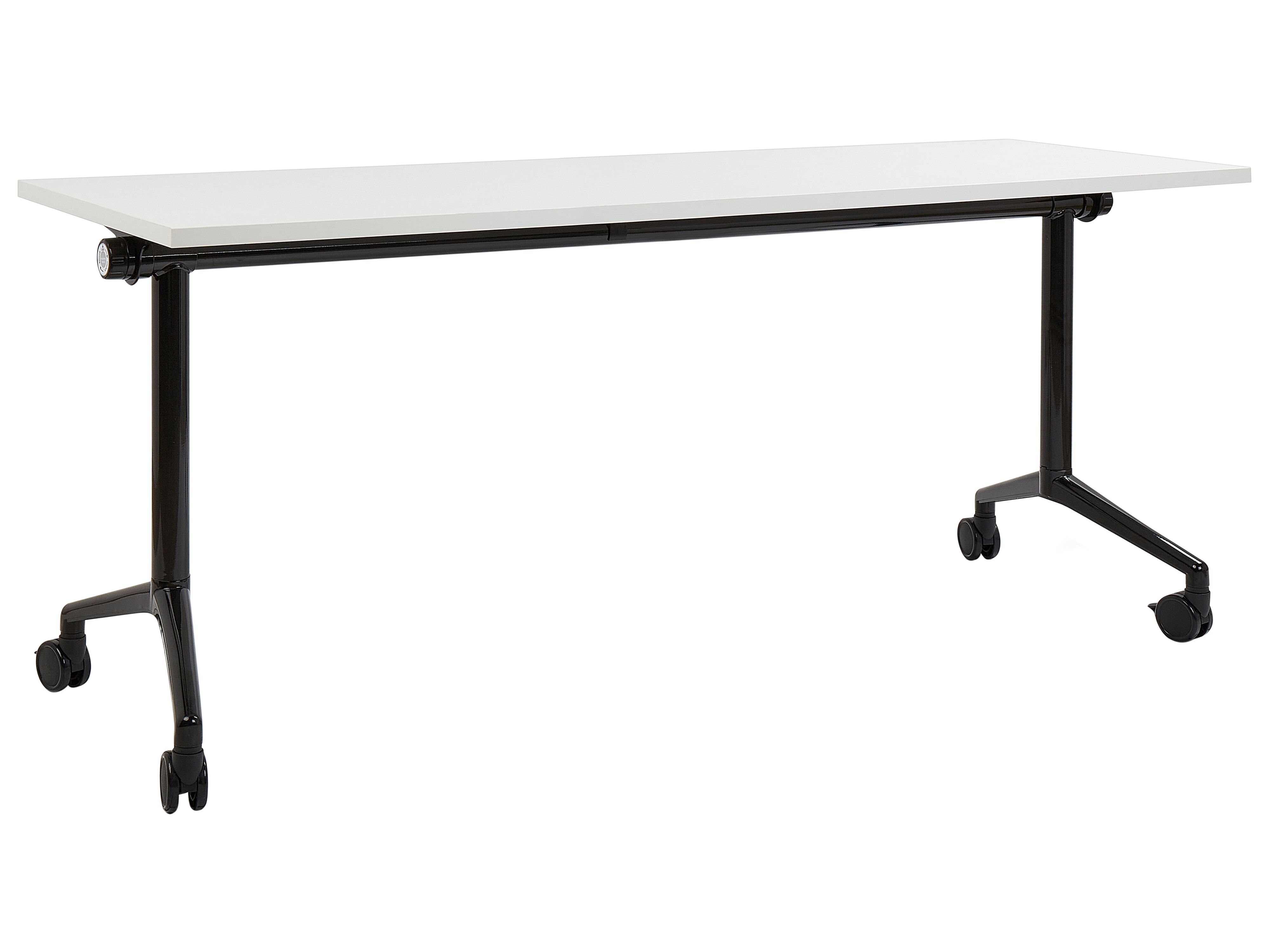 Foldable Office Desk CAVI White 180 cm 60 cm with Wheels
