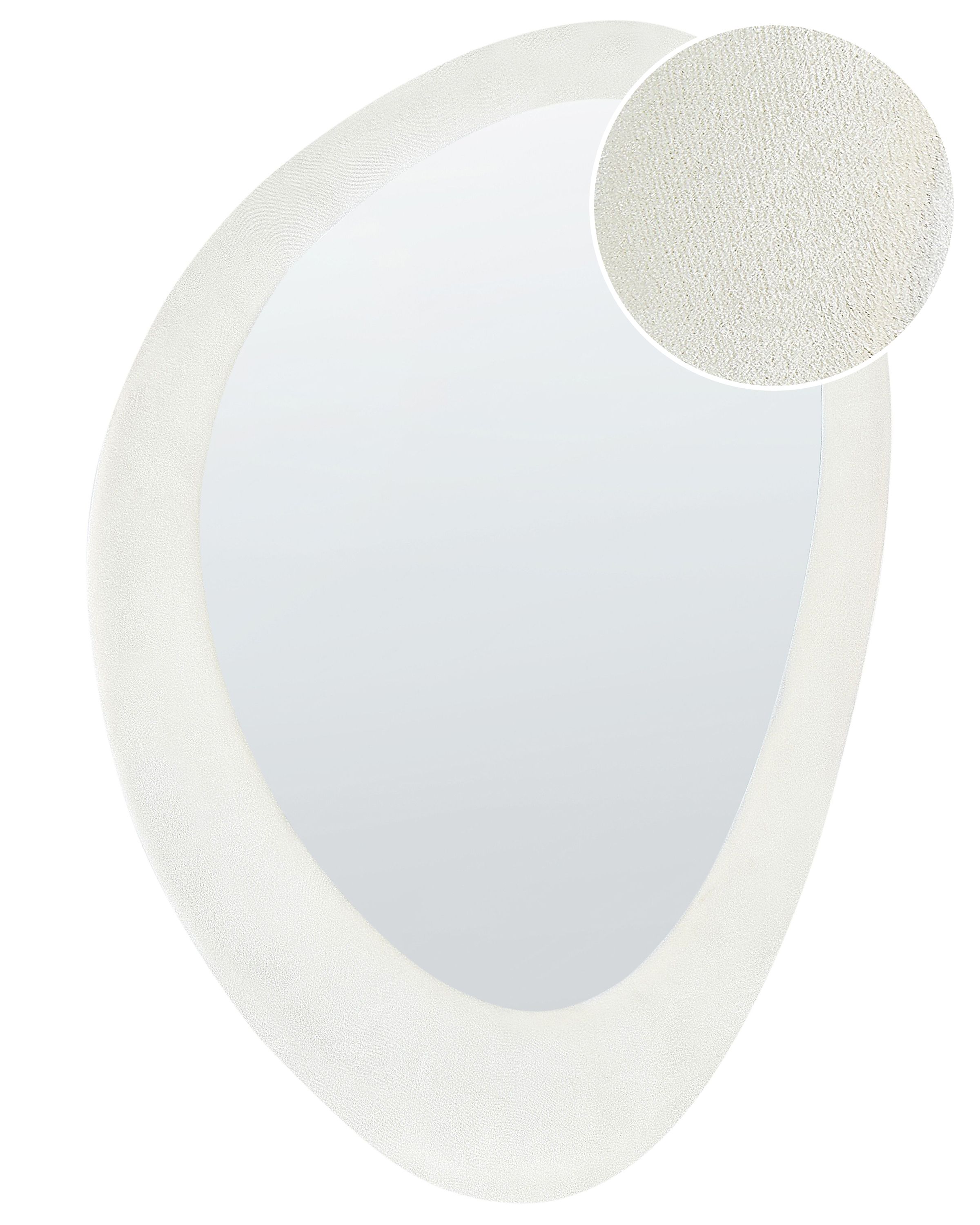 Wall Mirror AUDES 60 cm 90 cm Velvet Off-White