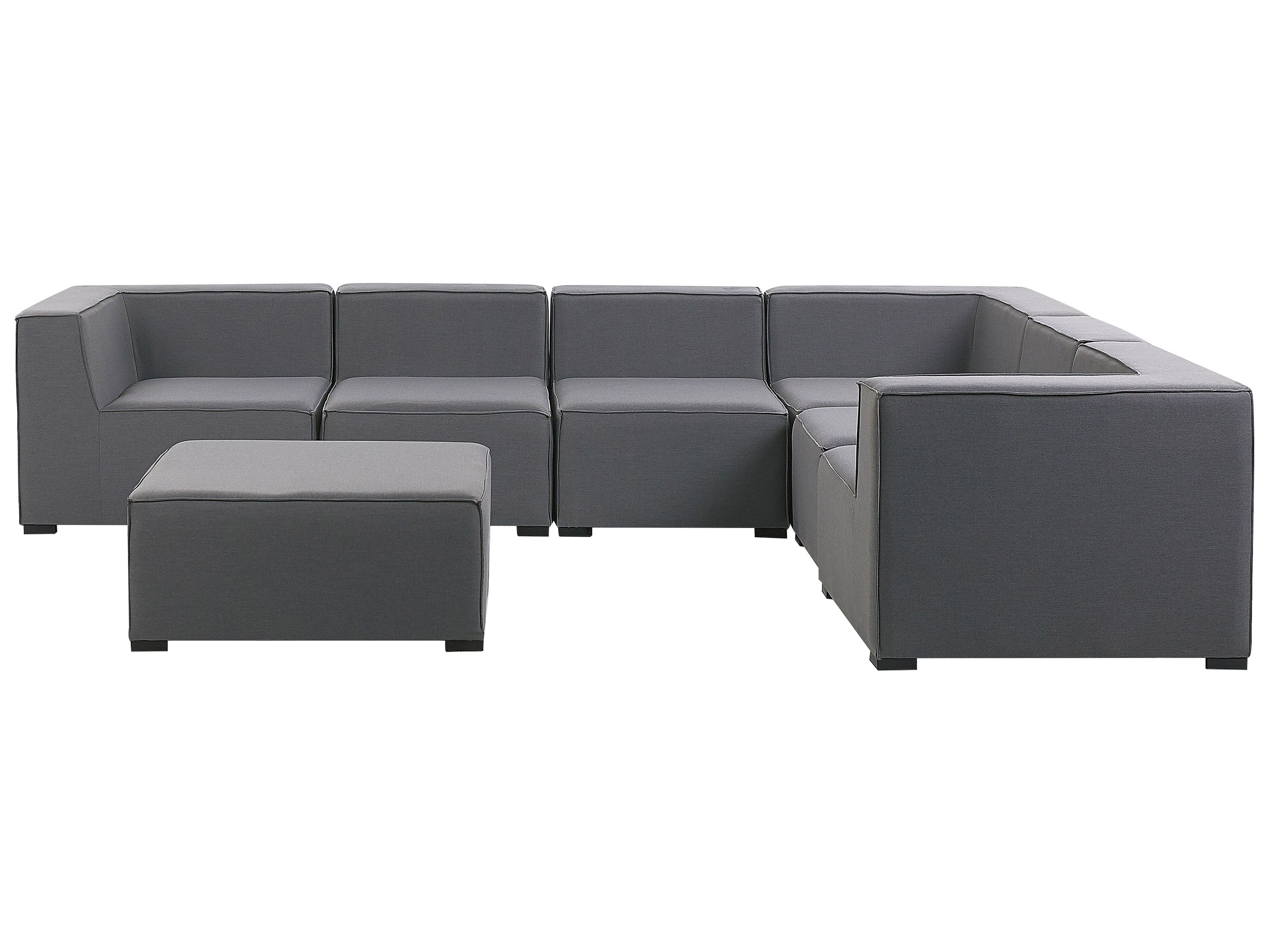 Garden Corner Sofa with Ottoman 7 Seater AREZZO Left Hand Modular Grey