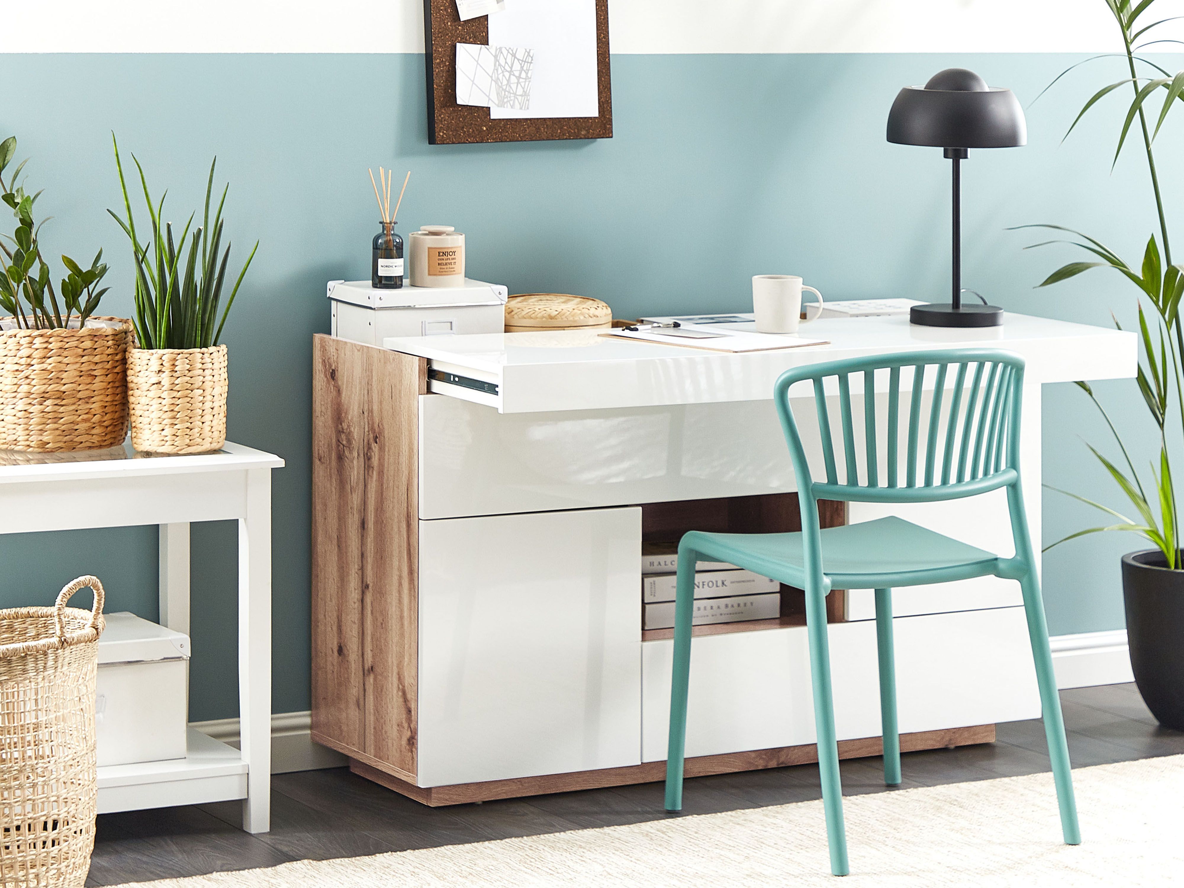 Home Office Desk 2 Door Sideboard GORAN White