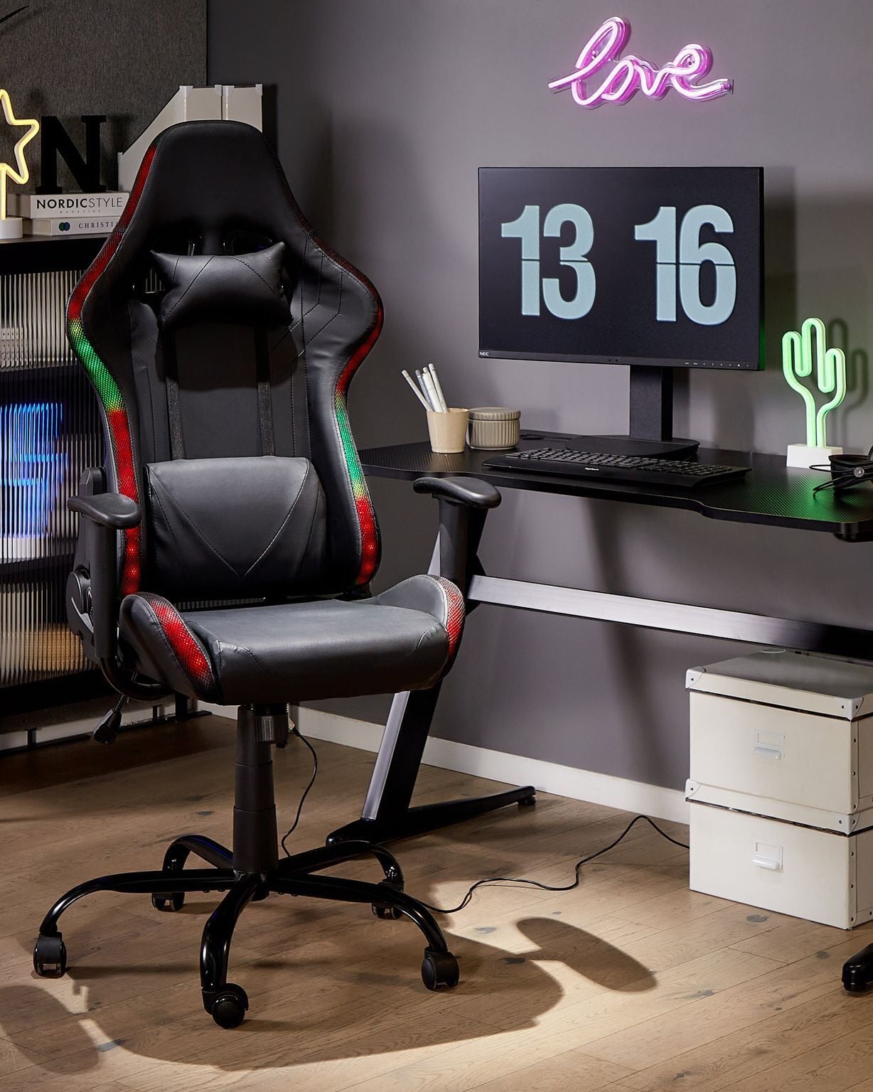 Gaming Chair GLEAM Faux Leather Black