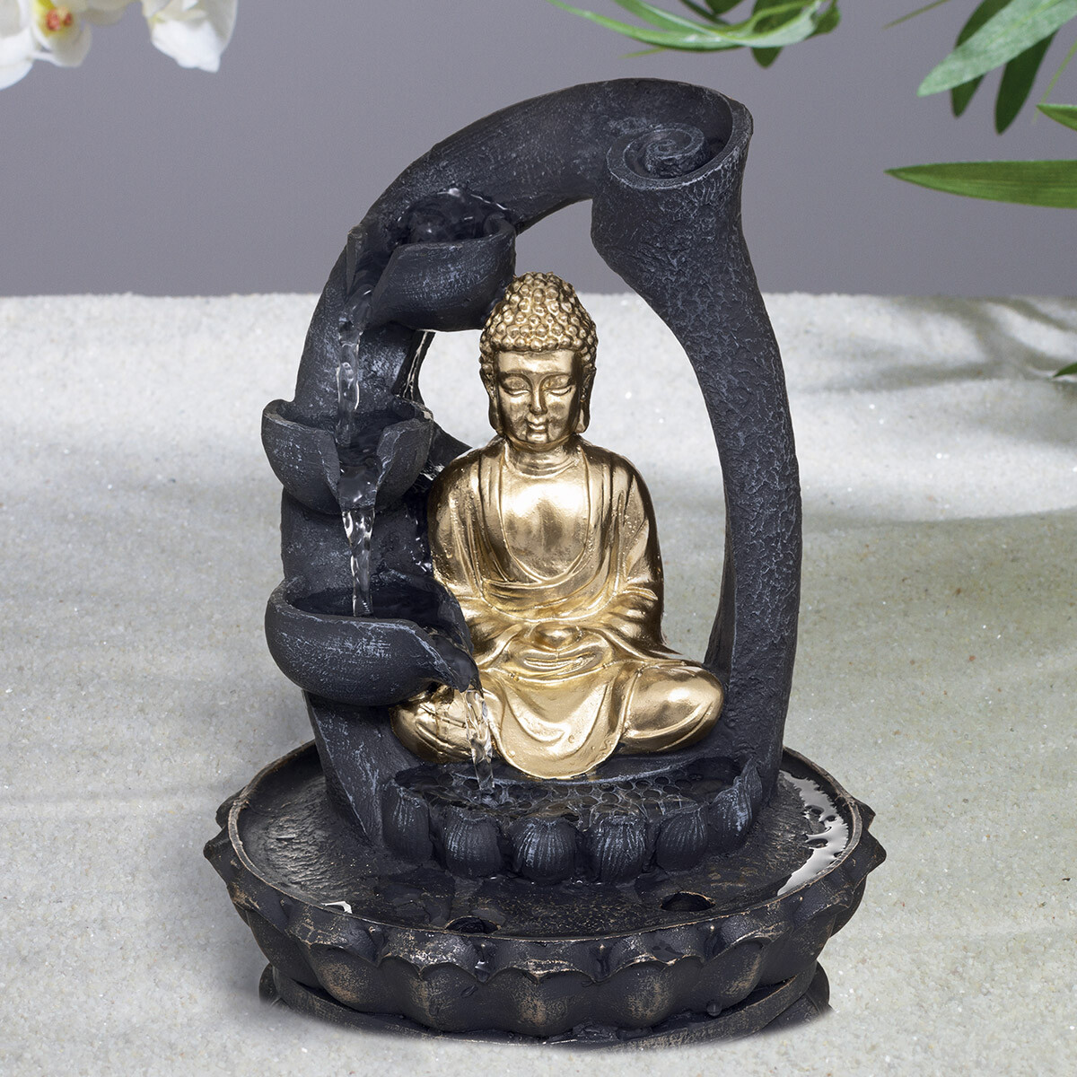 Fountain "Buddha" Gilt, H.27 cm