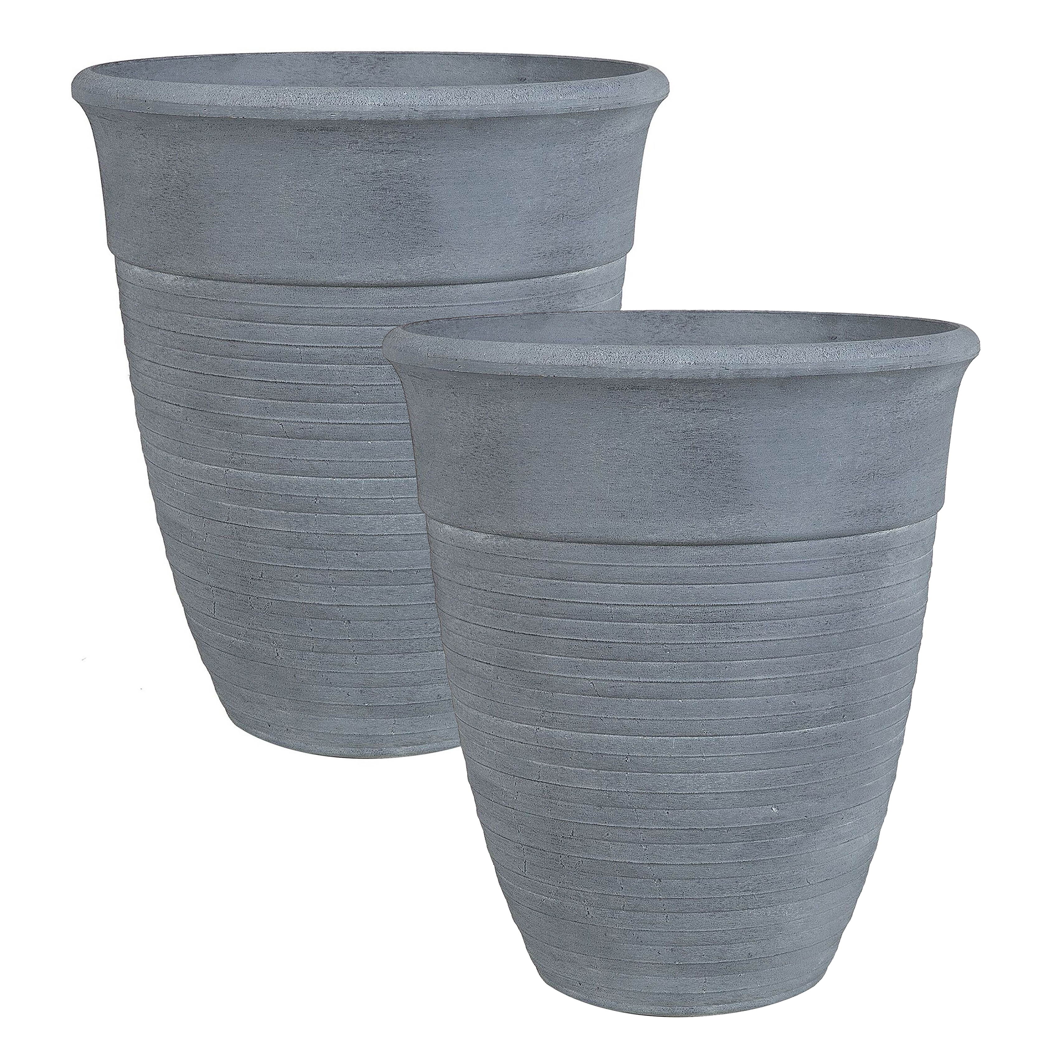 Set of 2 Plant Pots KATALIMA 50 cm Grey