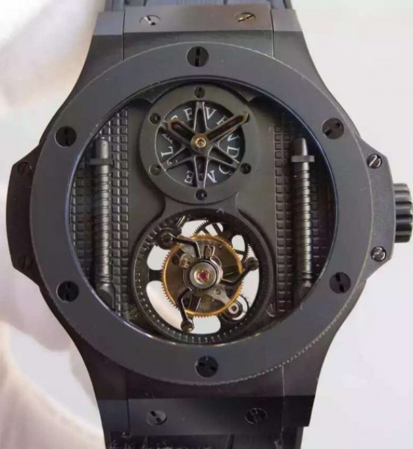 Replica Hublot Big Bang 44mm Vendome Real Tourbillon Black Black Gummy - Top club