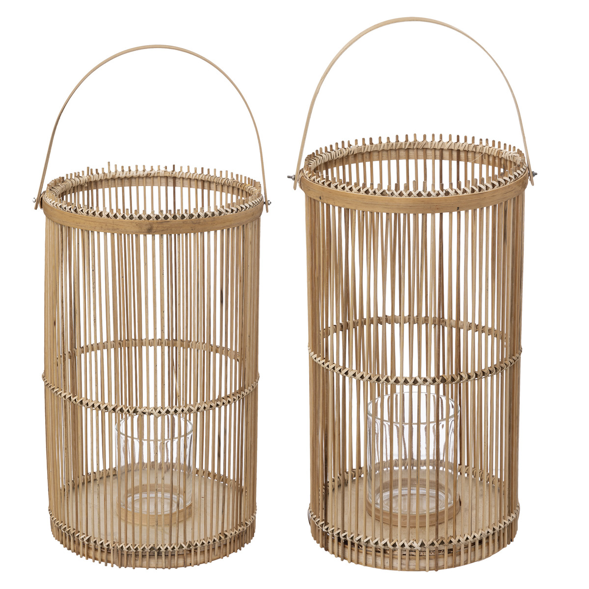 Set of 2 lanterns Beige, H.40/ H.36 cm