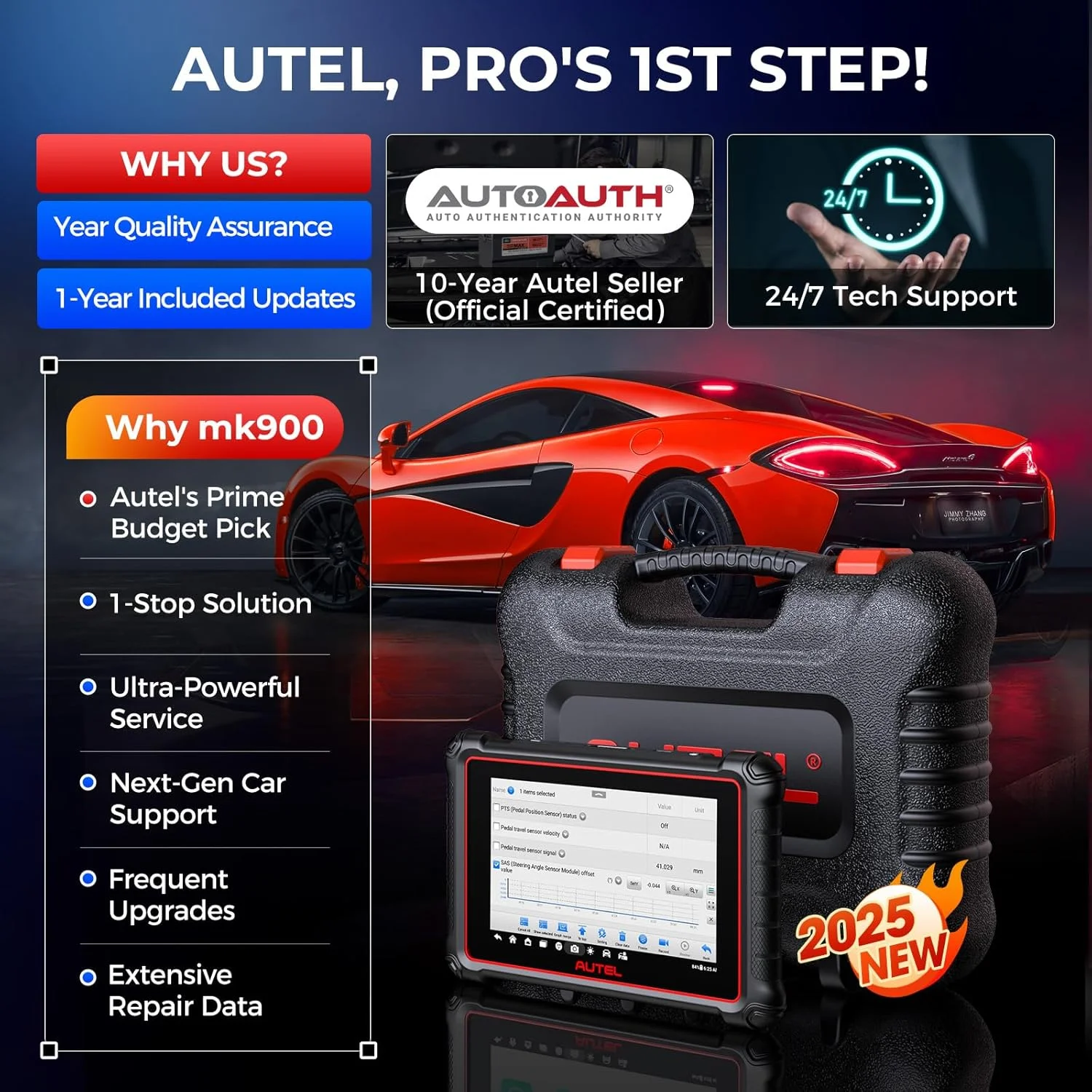 Autel Scanner MaxiCOM MK900 Automotive Diagnostic Scan Tool OBD2 All System Diagnose, 40+ Service, Active Tests, FCA Autoauth & SGW, Upgraded Ver. of MaxiCheck MX808S, MX900 - Image 8