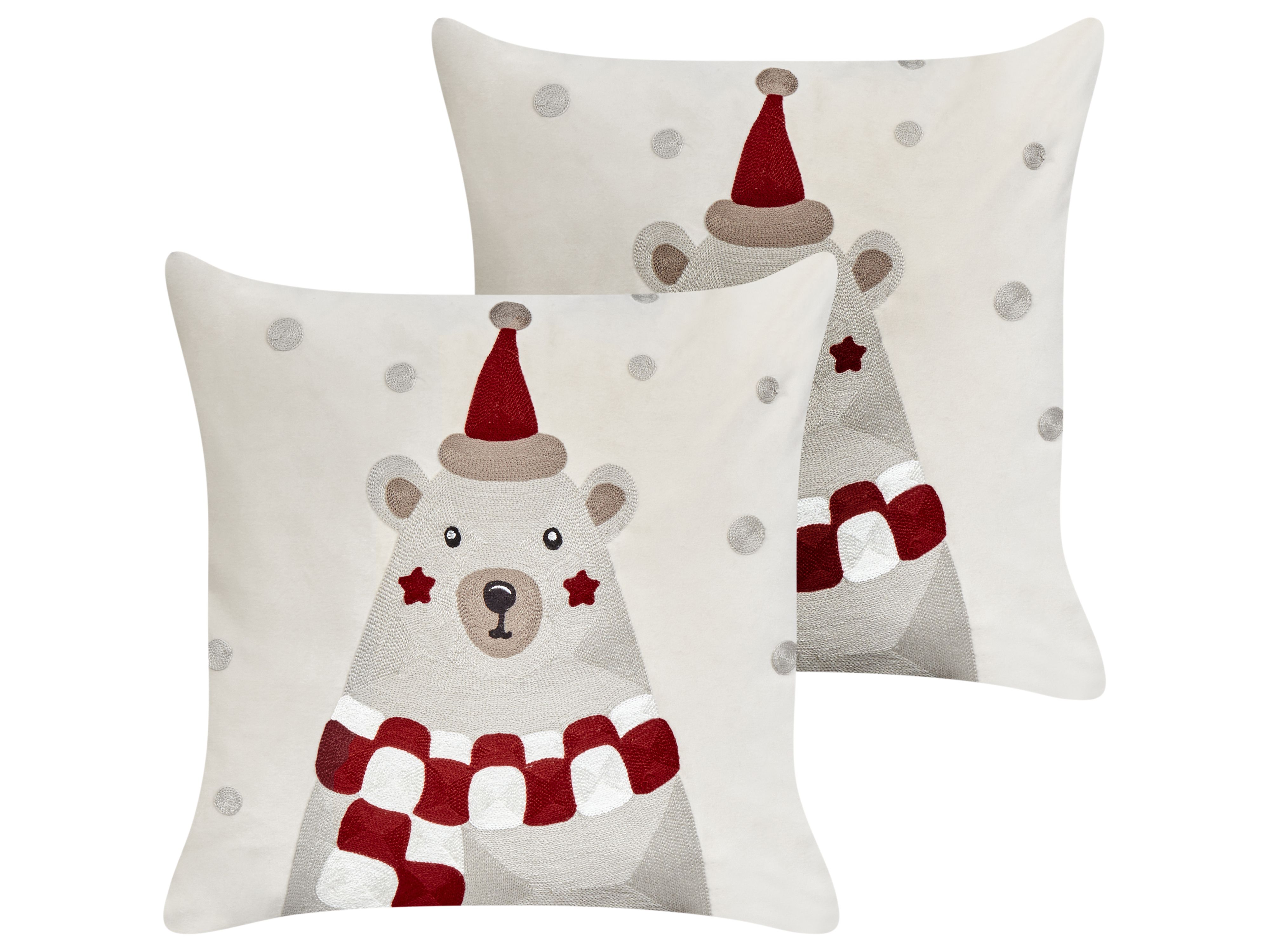Set of 2 Decorative Cushions JELLIES Velvet 45 x 45 cm Off-White