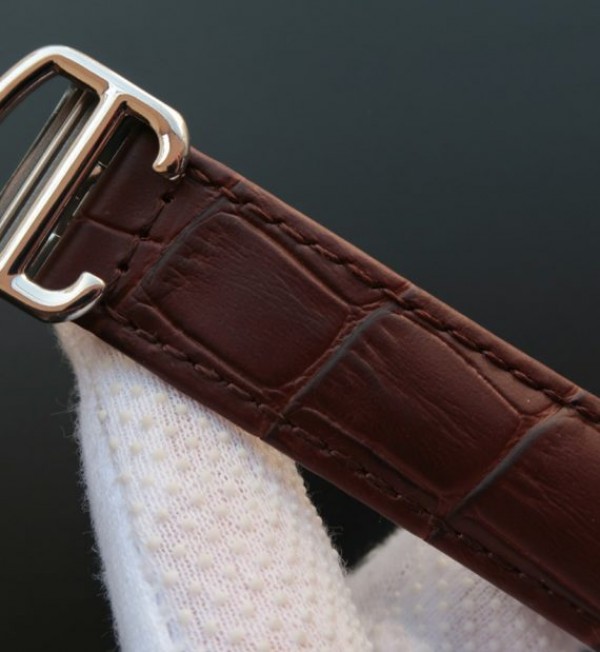Replica Cartier Santos WH100651 Diamond SS White Dial Leather Strap A9015 - Top club