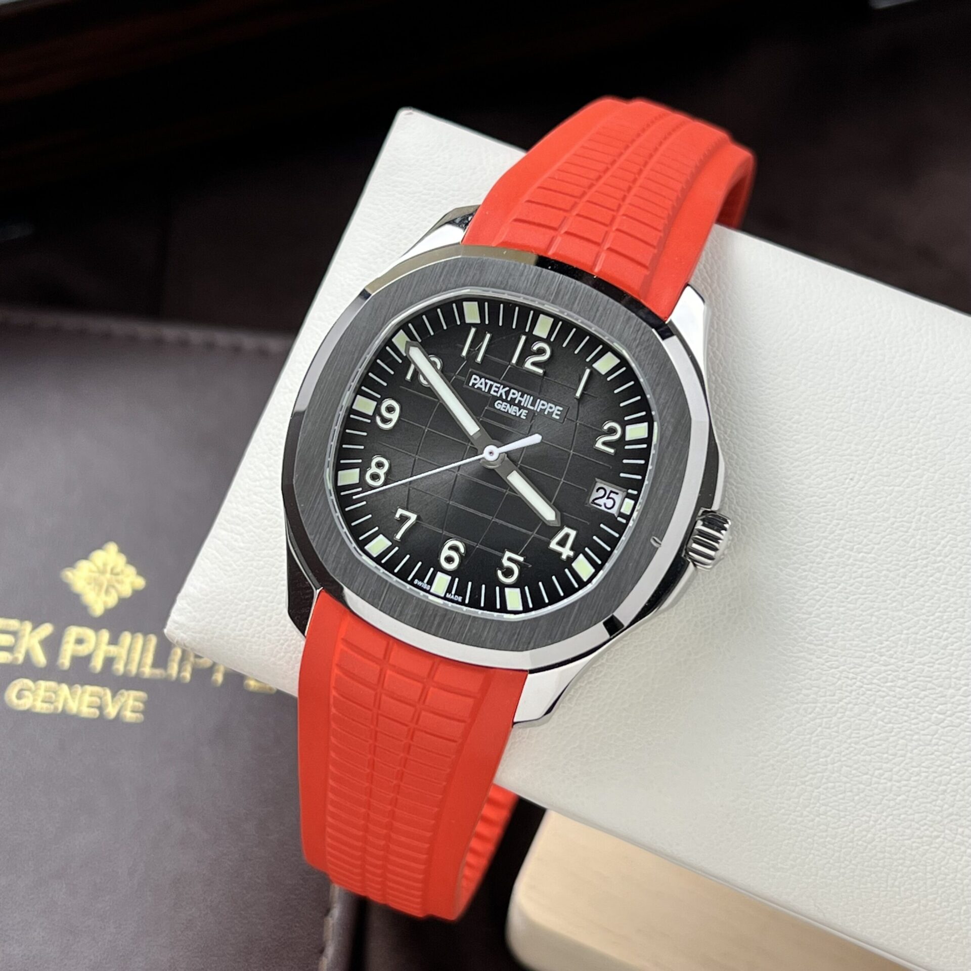 Patek Philippe Replica Watch Aquanaut 5167A Red Rubber Strap 3K Factory 40mm - Top club