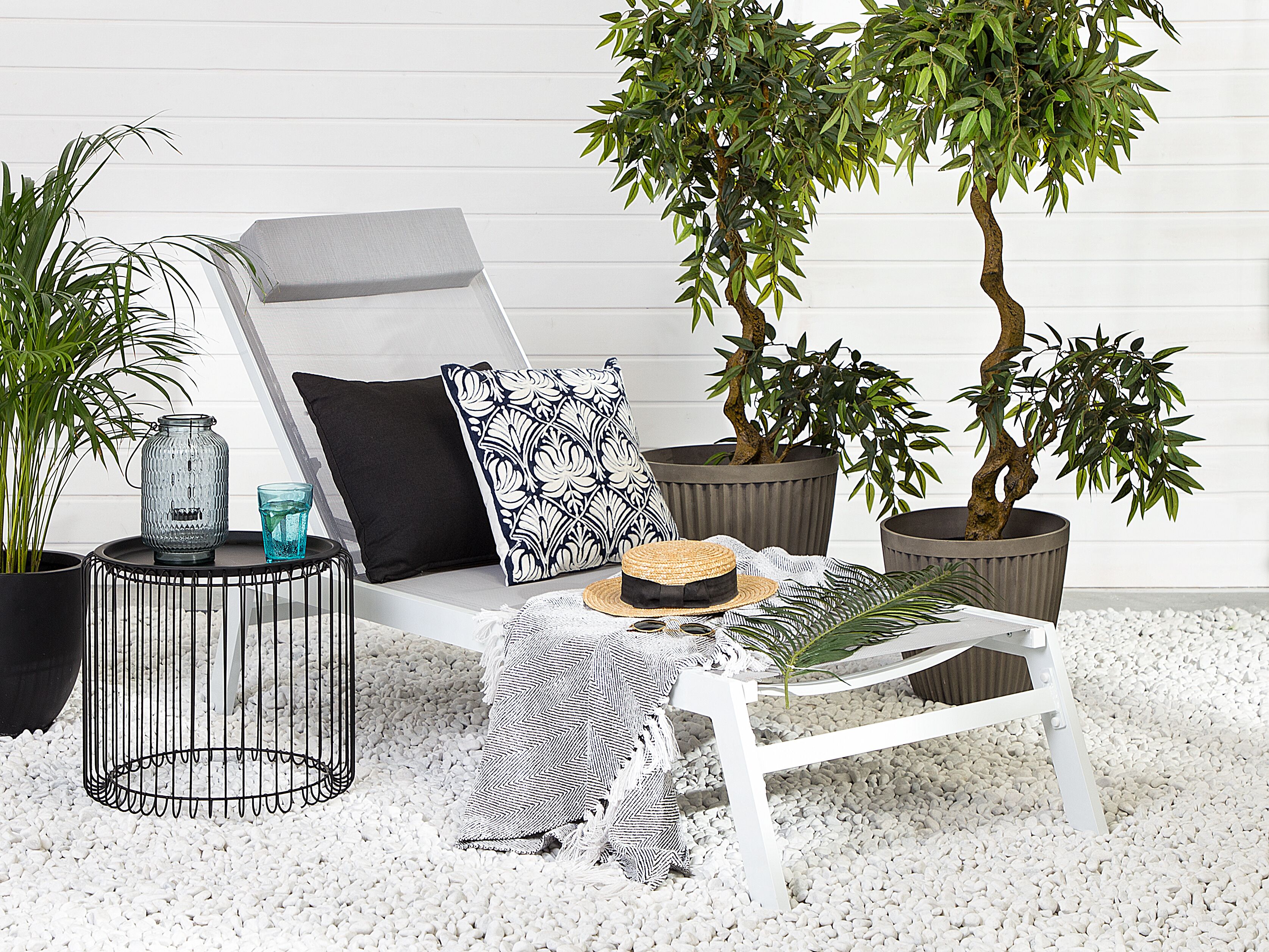 Sun Lounger CATANIA Reclining Metal Grey