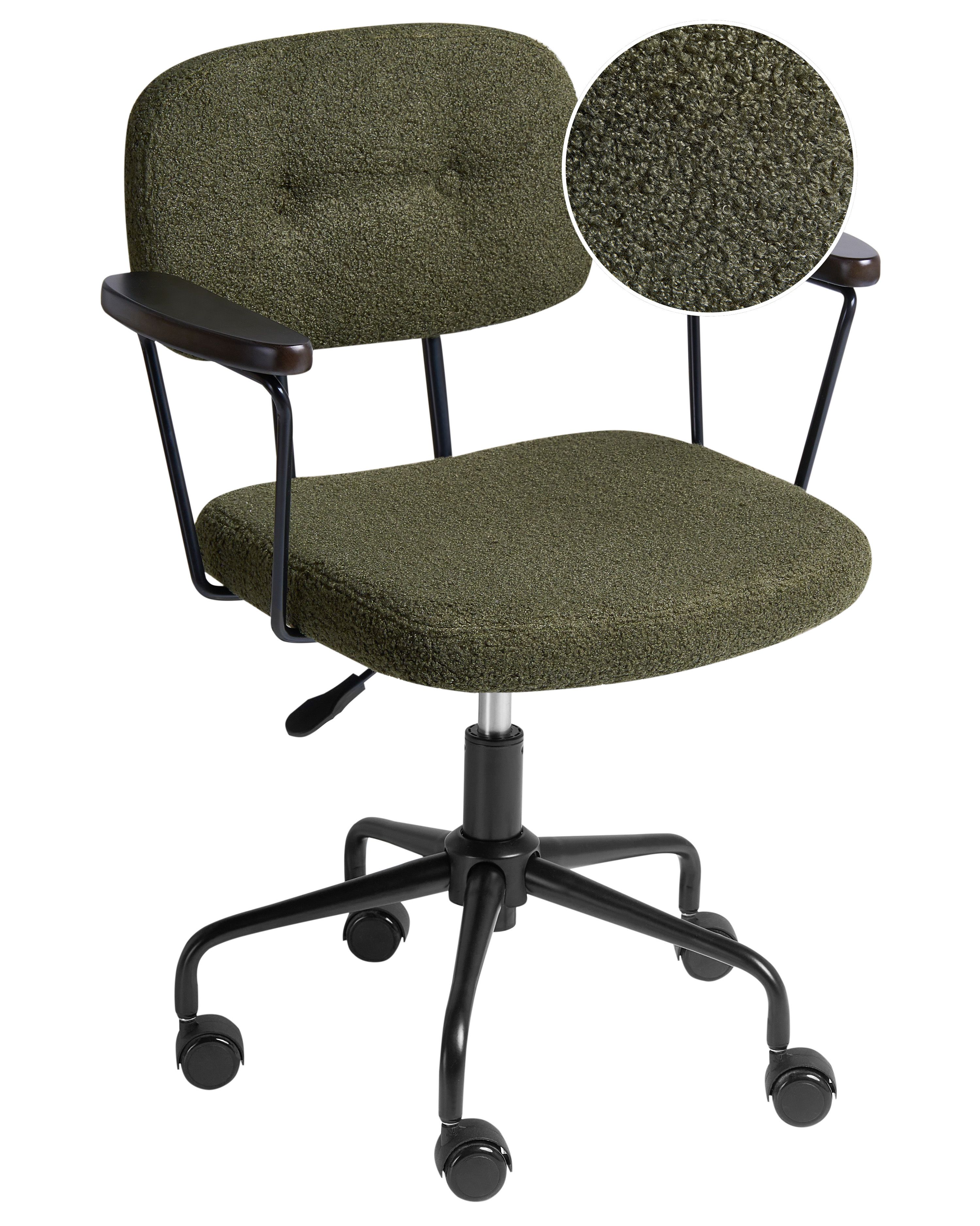 Desk Chair ALGERITA Boucle Dark Green