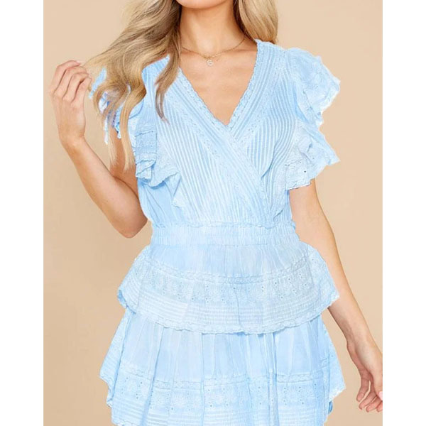 Ruffled Plain Mini Dress