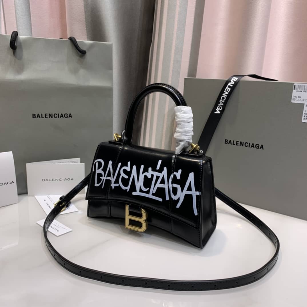 Balenciaga Hourglass Leather Top Handle Replica Bag - Replicaclubs