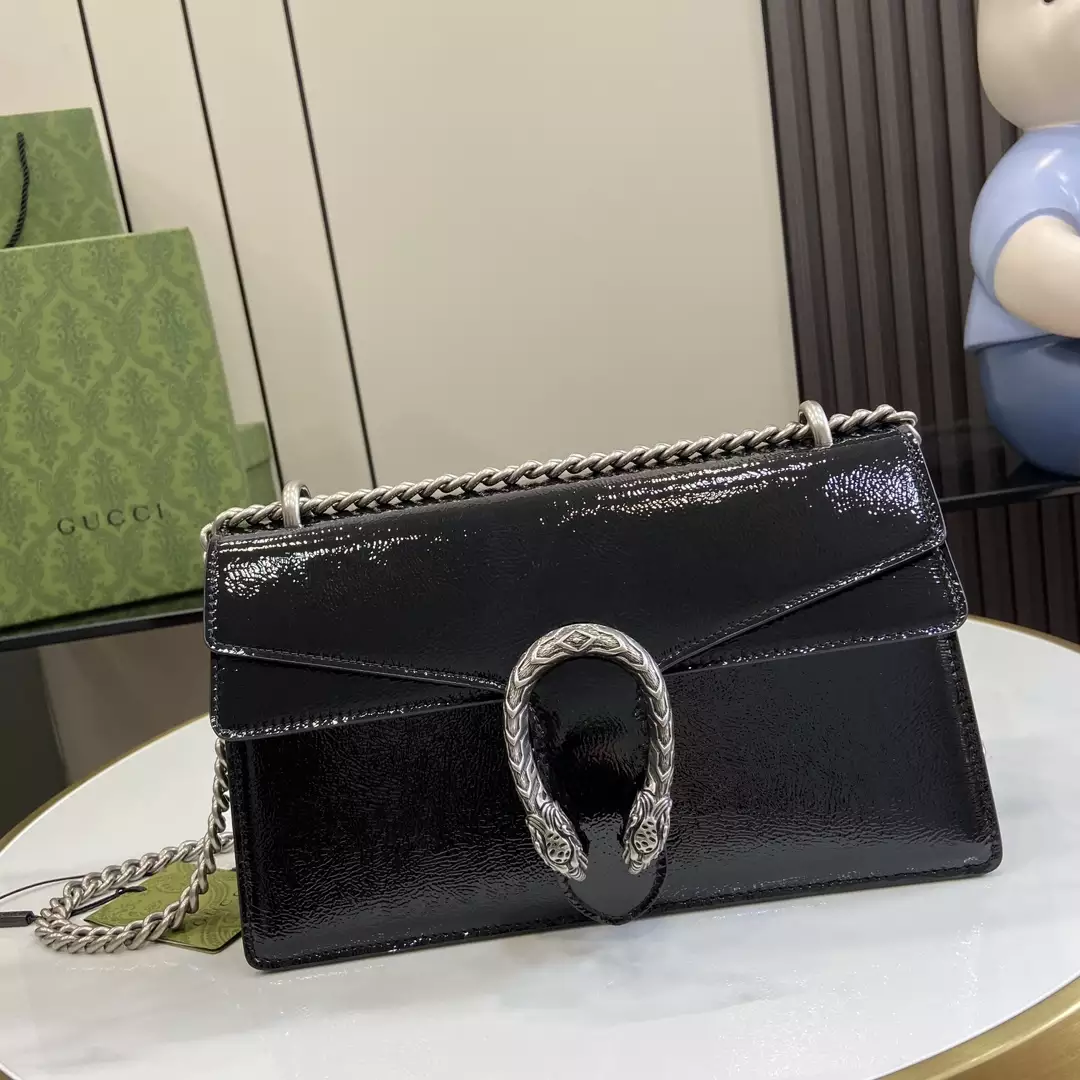 Dionysus Small Shoulder Bag in Black Patent Leather1:1High-quality replica