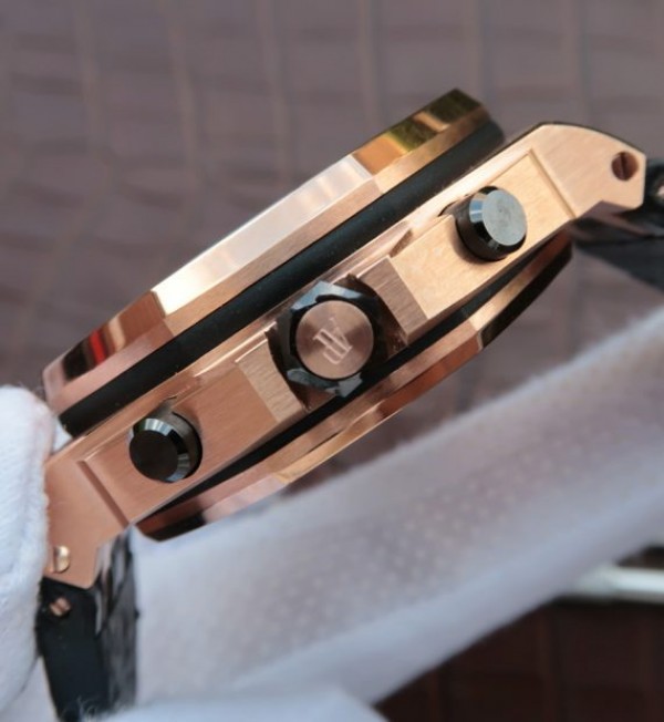 Replica Audemars Piguet JF Royal Oak Offshore 26470OR Gold Theme Leather Strap A3126 - Top club
