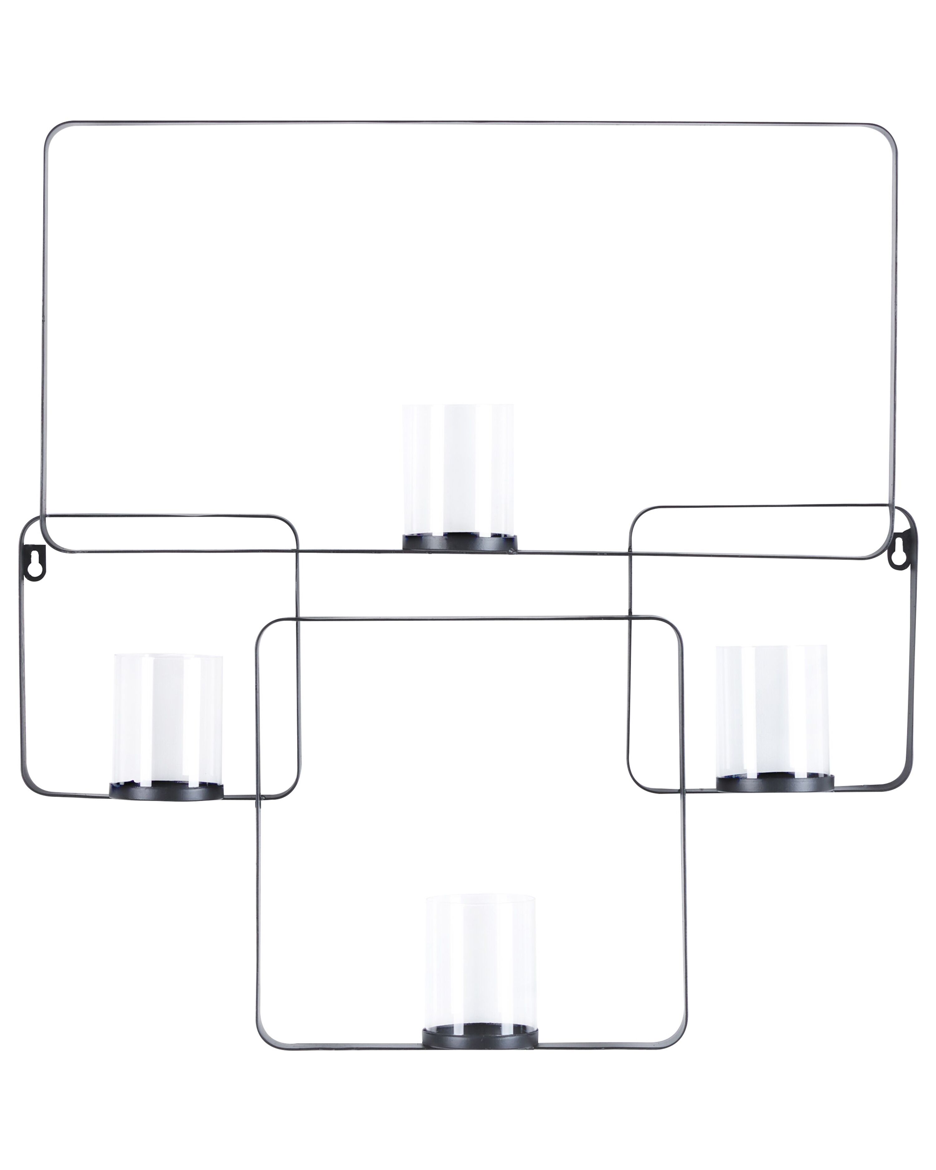 Wall Candle Holder PALAWAN Metal 65 cm Black