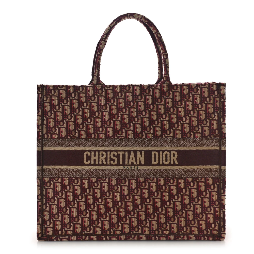 Mirror Quality Replica of Dior Burgundy Canvas Tote
