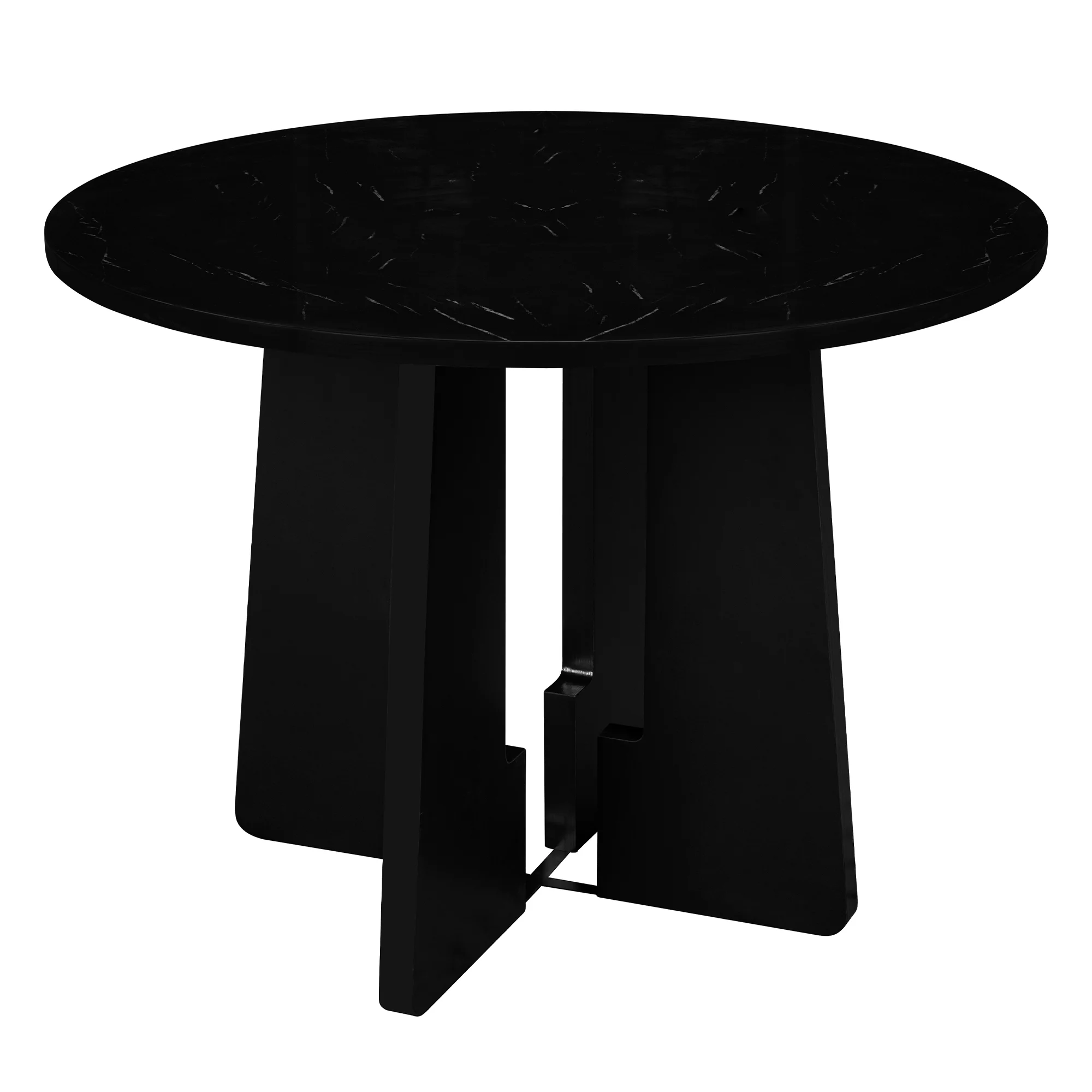 EUROCO 5-Piece Round Dining Table Set for 4, 43.3'' Kitchen Room Table with 4 Upholstered Chairs and Solid Wood Frame,Kitchen Table Set for Home Living Dining Room, Grey & Black - Image 9