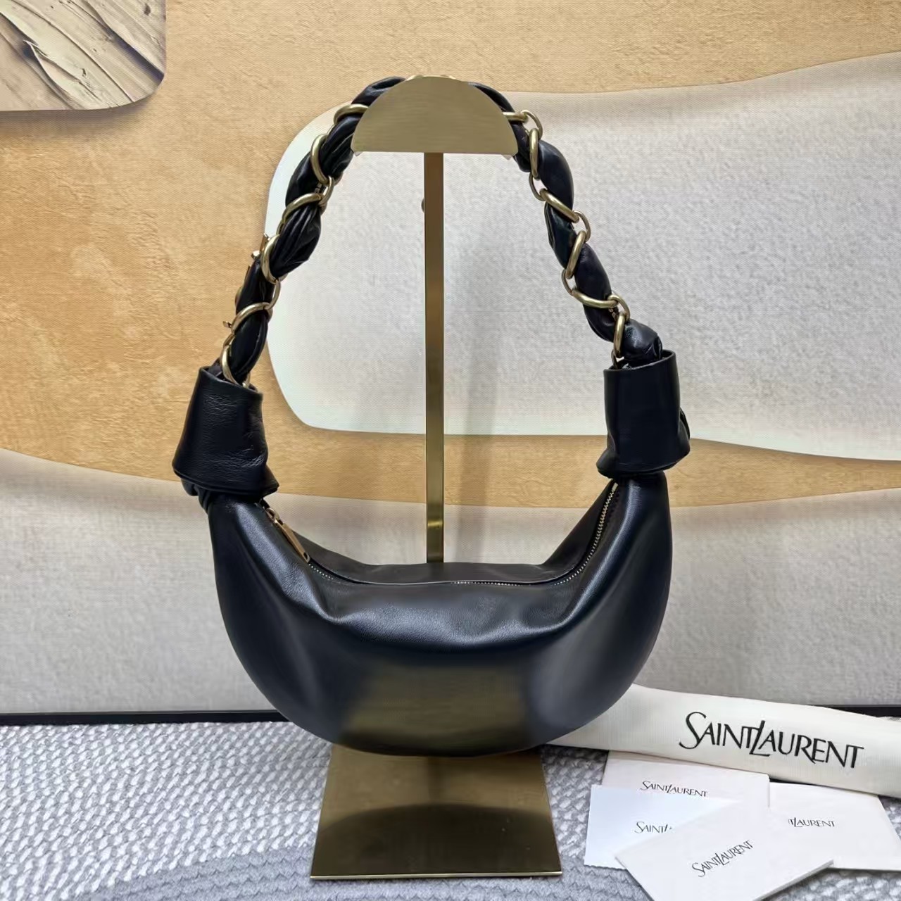 Saint Laurent AMALIA Leather Hobo HandBag1:1High-quality replica