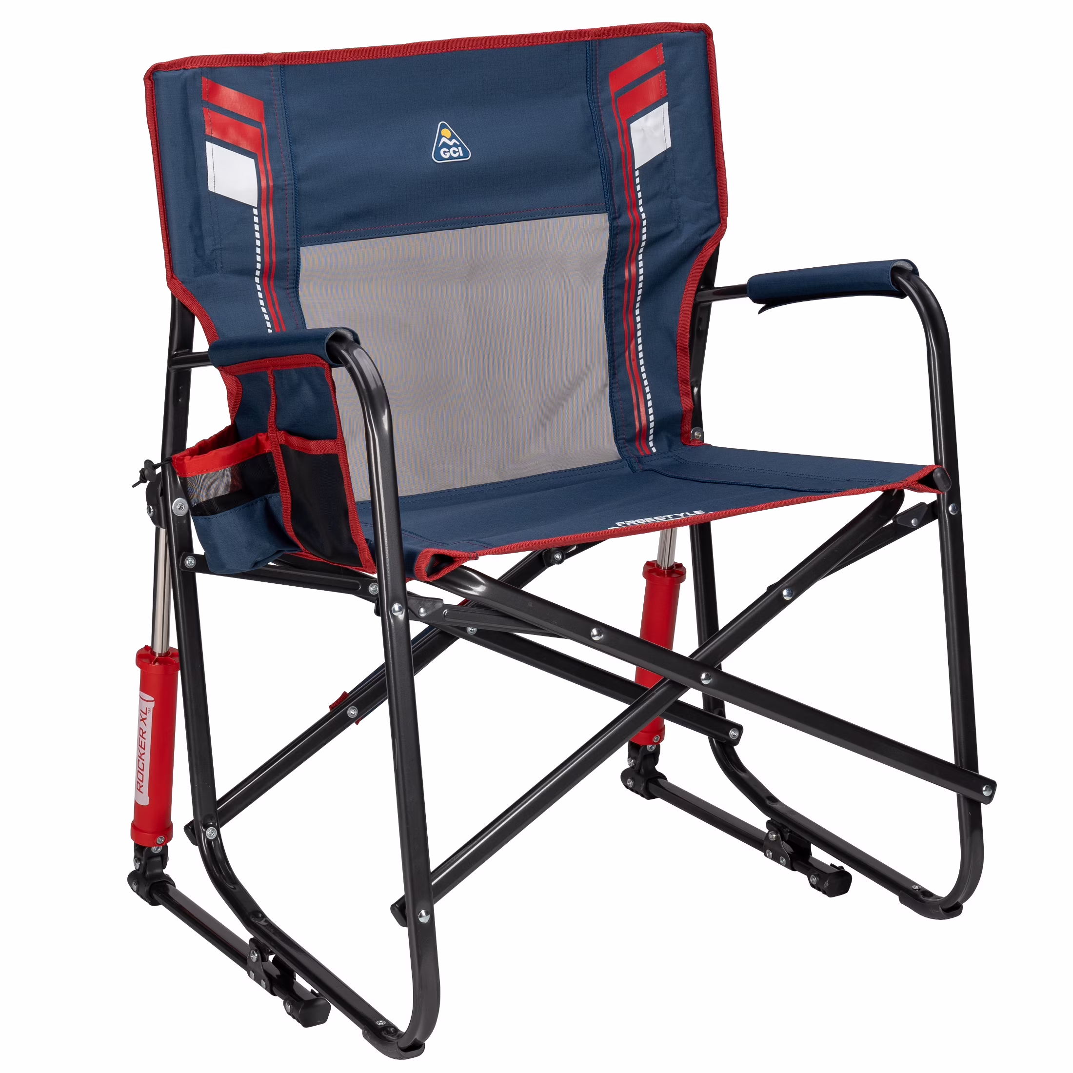 GCI Outdoor Freestyle Rocker XL Oversized Foldable Rocking Camp Chair, Pewter - Image 11