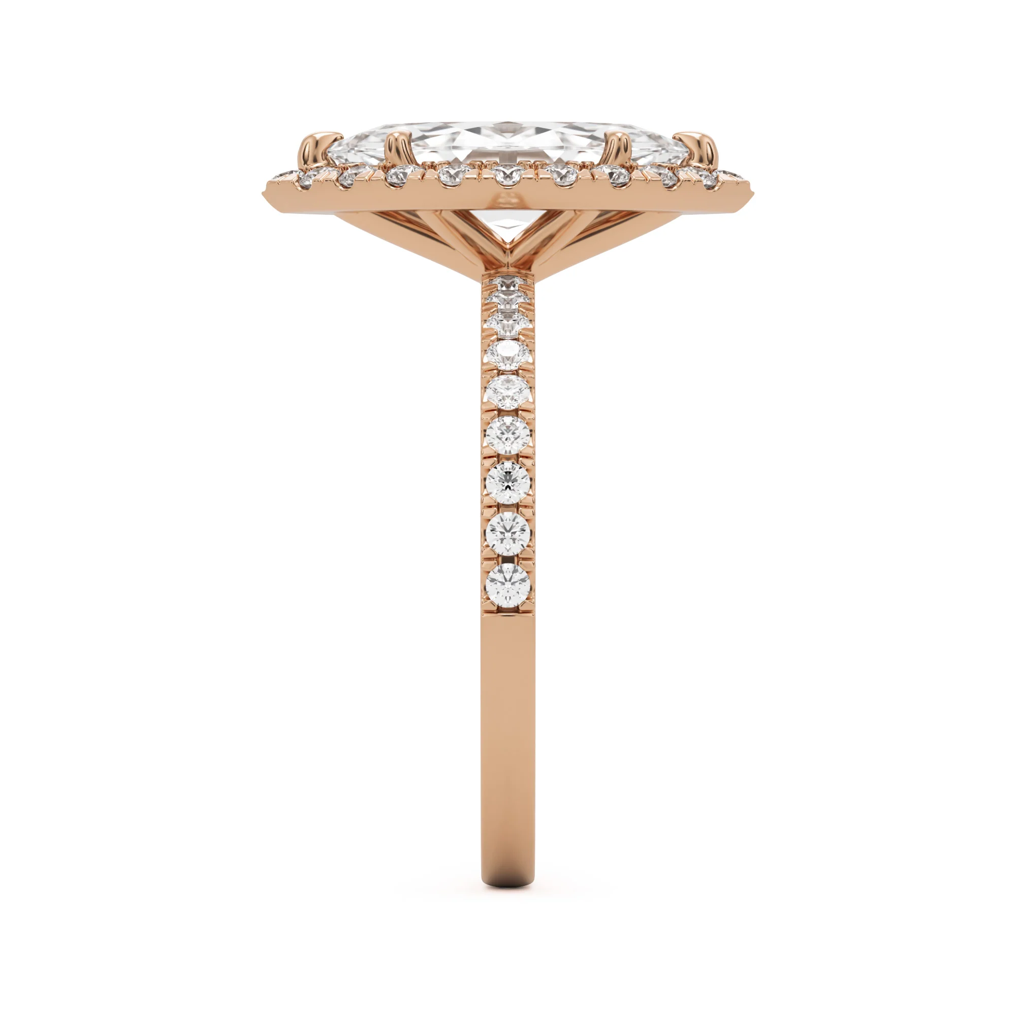 The Marquise Halo Pavé