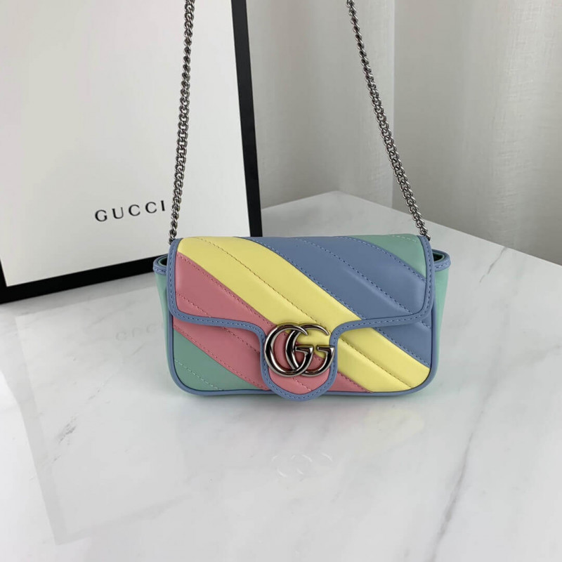 Replica Gucci Gg Marmont Super Mini Bag In Pastel And Rainbow 4764331:1High-quality replica