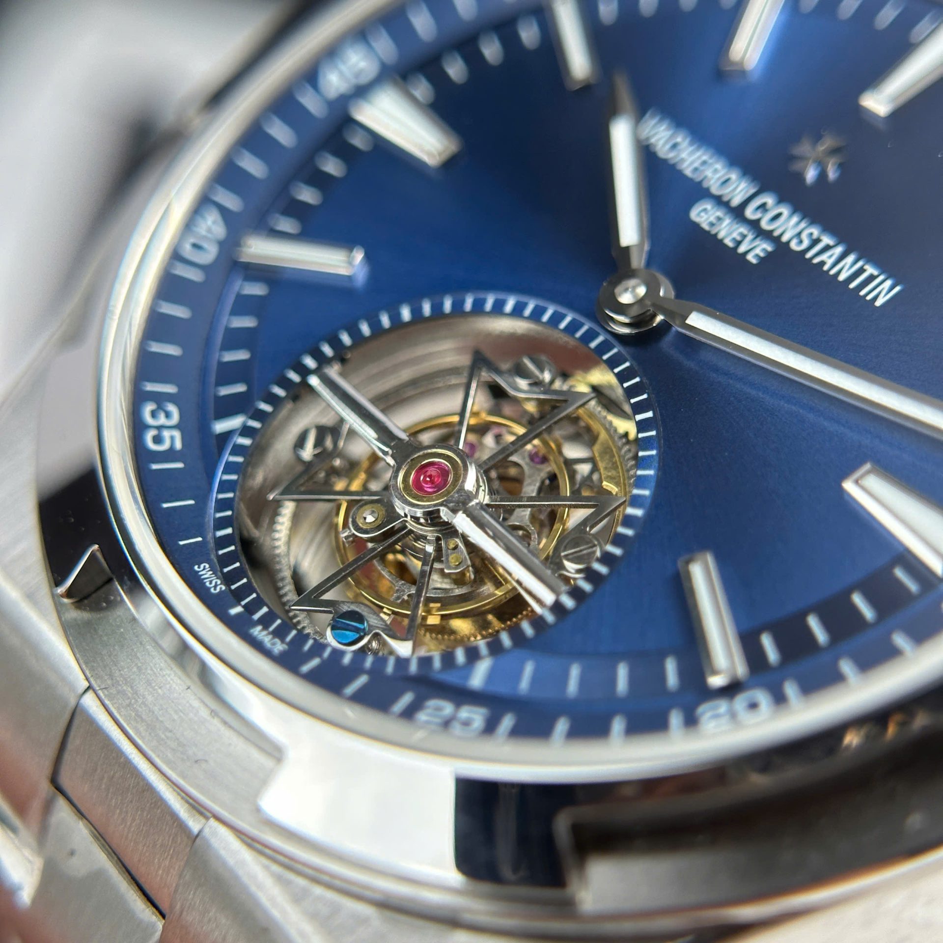 Vacheron Constantin Overseas 6000V Tourbillon Replica Watch Blue Dial 42.5mm - Top club