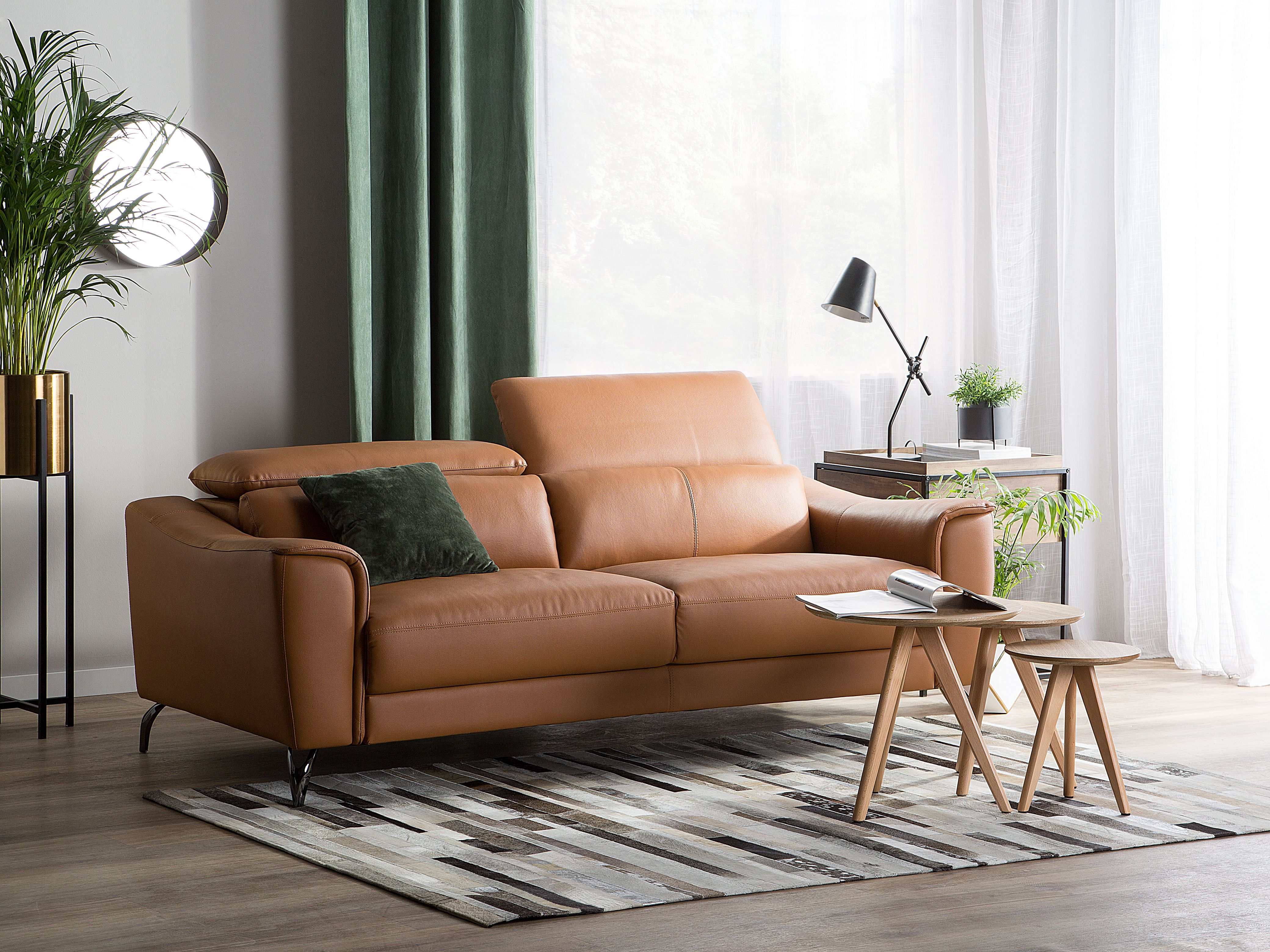 Sofa 3 Seater NARWIK Leather Golden Brown